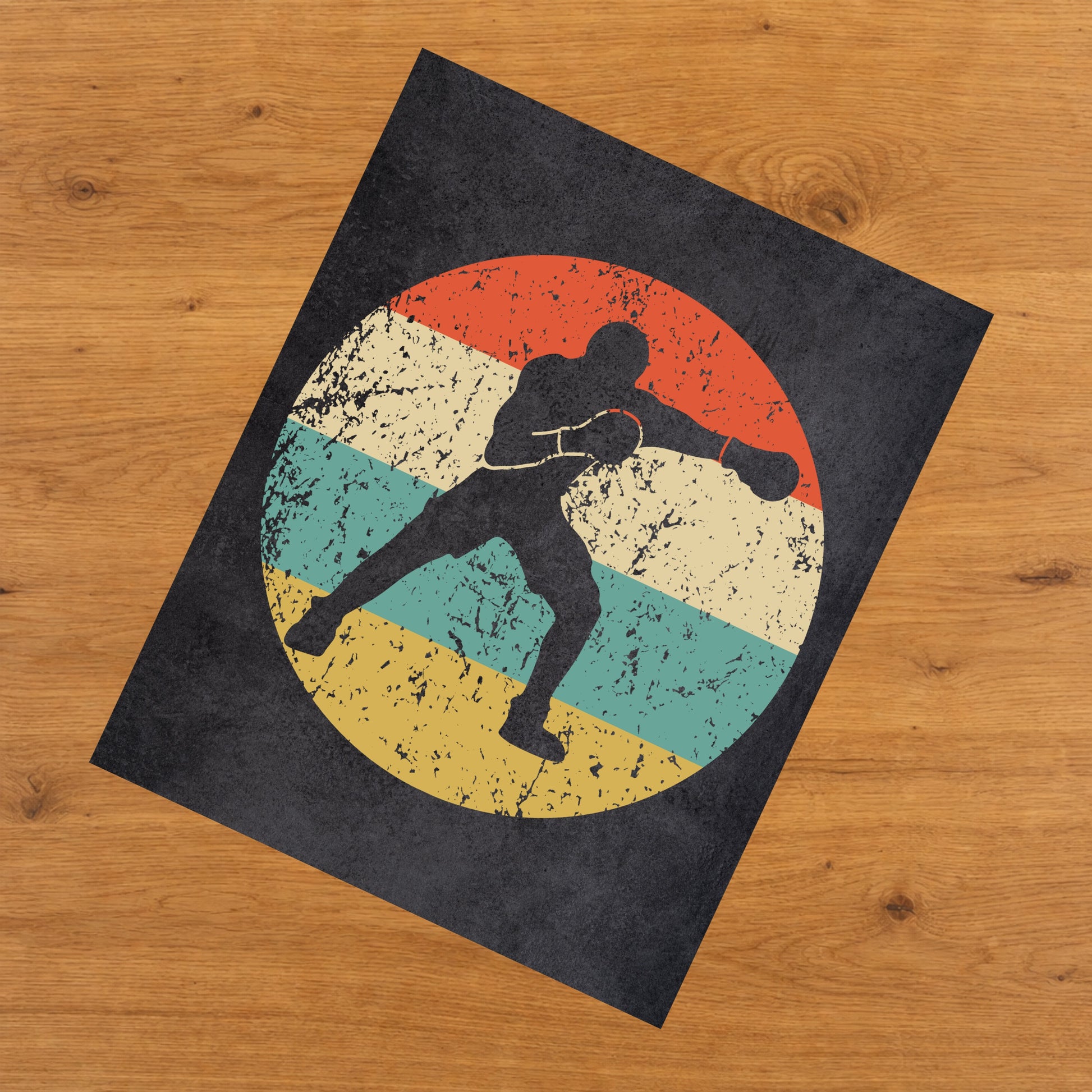 Boxer Punch Boxing Sports Icon Retro 8"x10" Wall Art Print