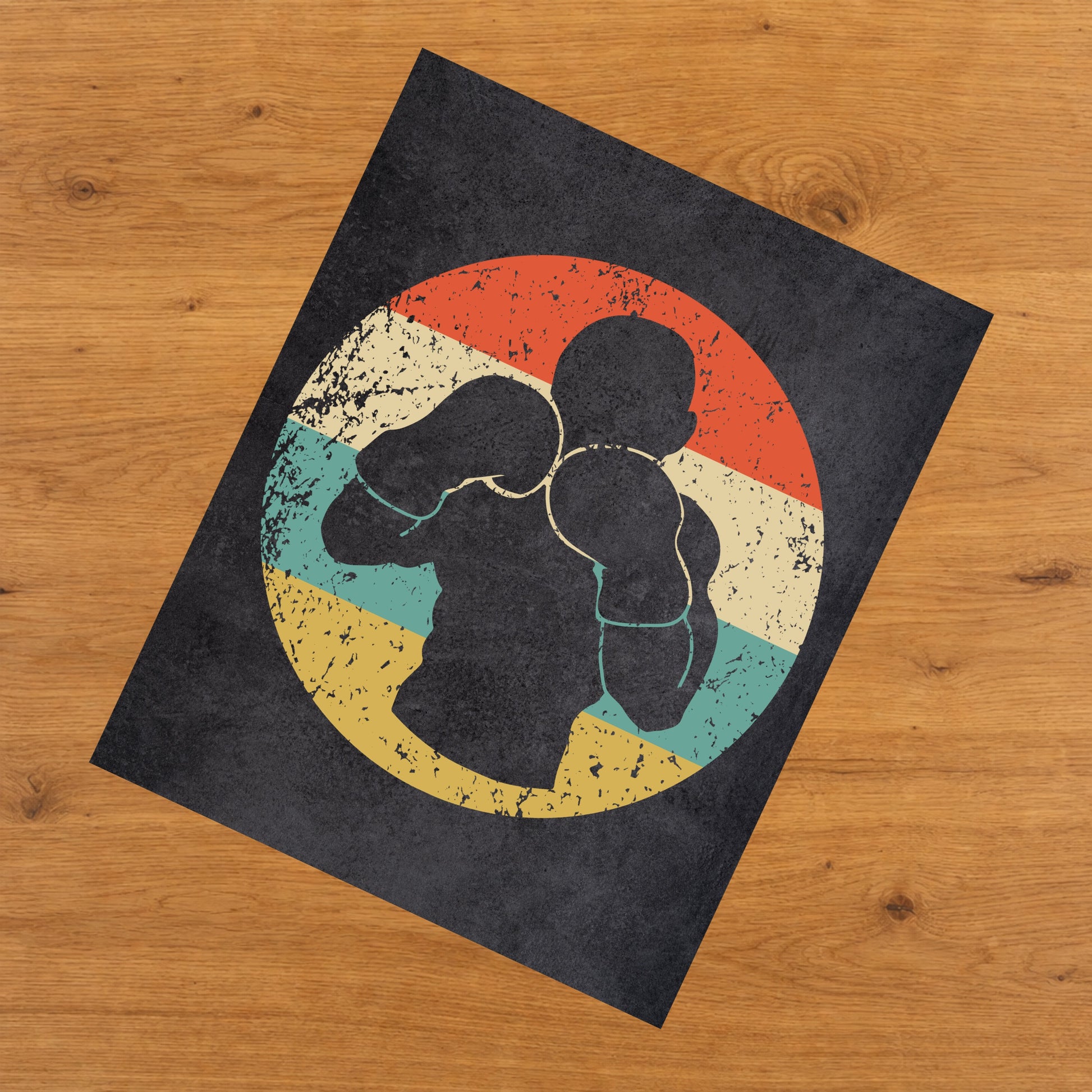 Boxing Boxer Sports Icon Retro 8"x10" Wall Art Print