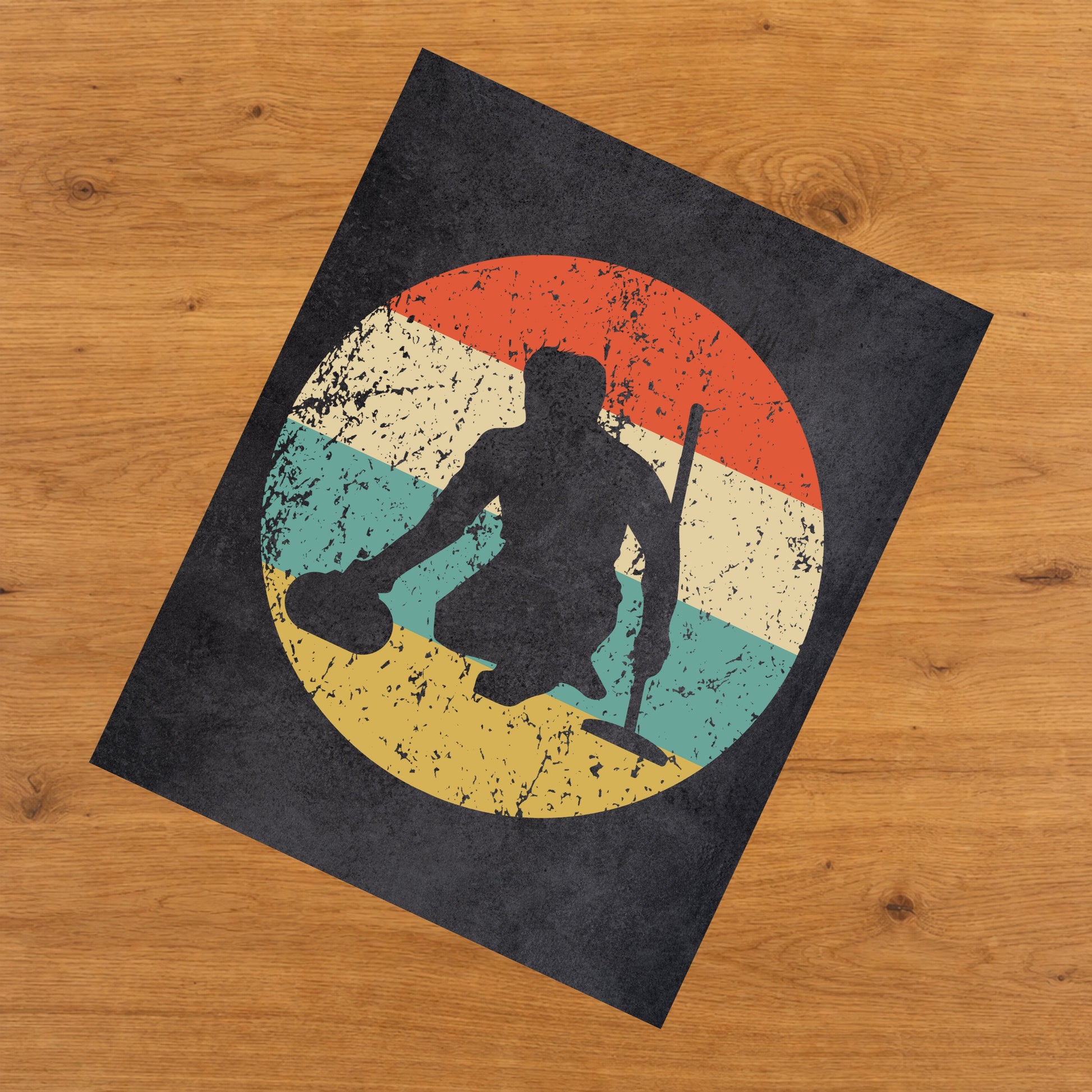 Curler Curling Sports Icon Retro 8"x10" Wall Art Print