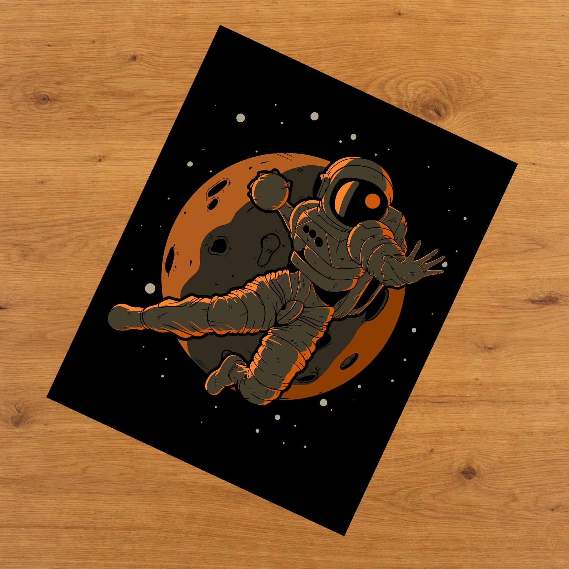 Handball Astronaut Outer Space Spaceman 8"x10" Wall Art Print