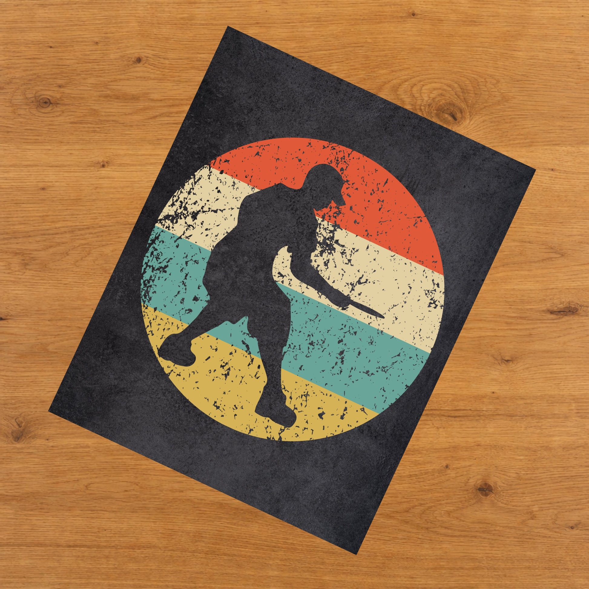 Disc Golf Player Sports Icon Retro 8"x10" Wall Art Print