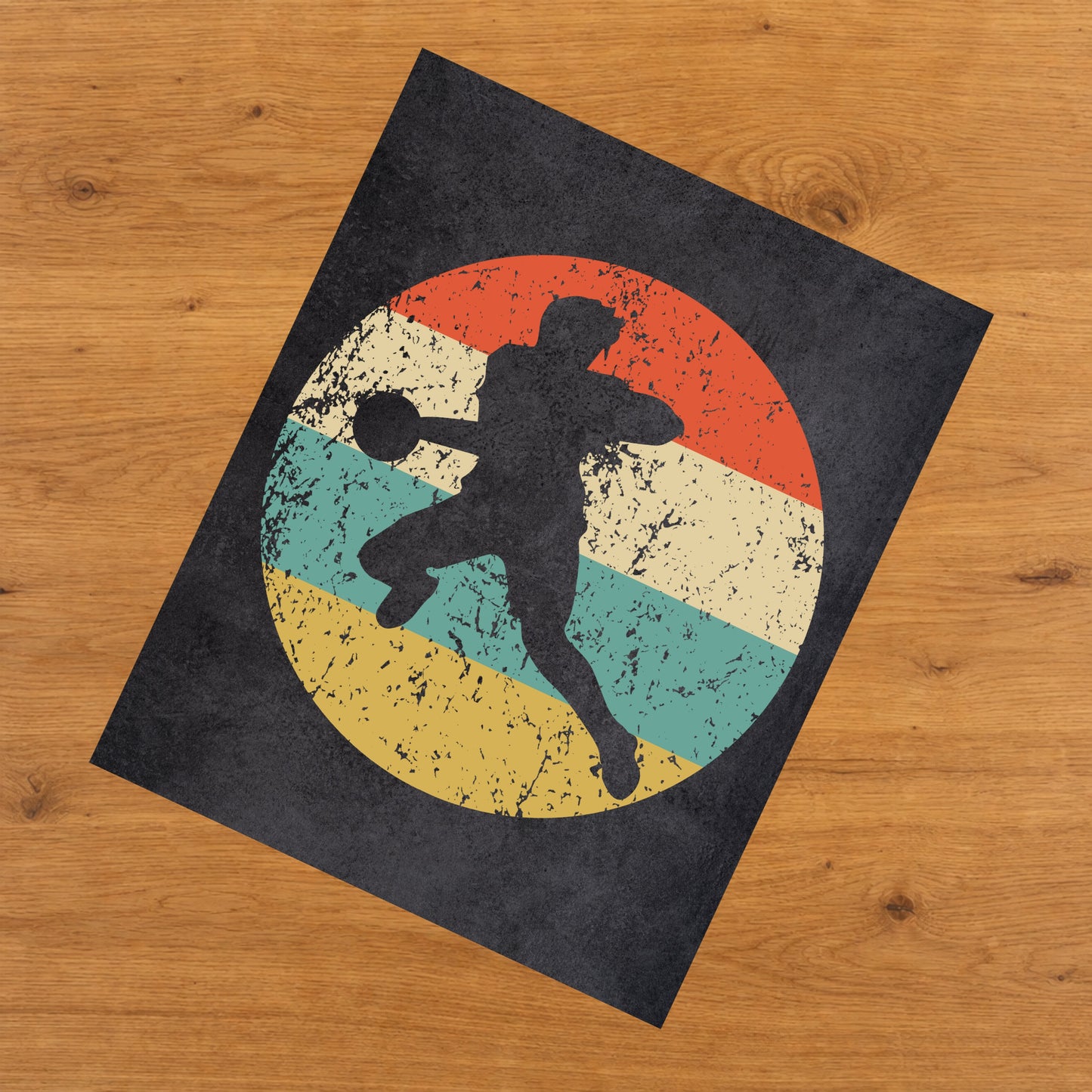 Handball Dodgeball Player Sports Icon Retro 8"x10" Wall Art Print