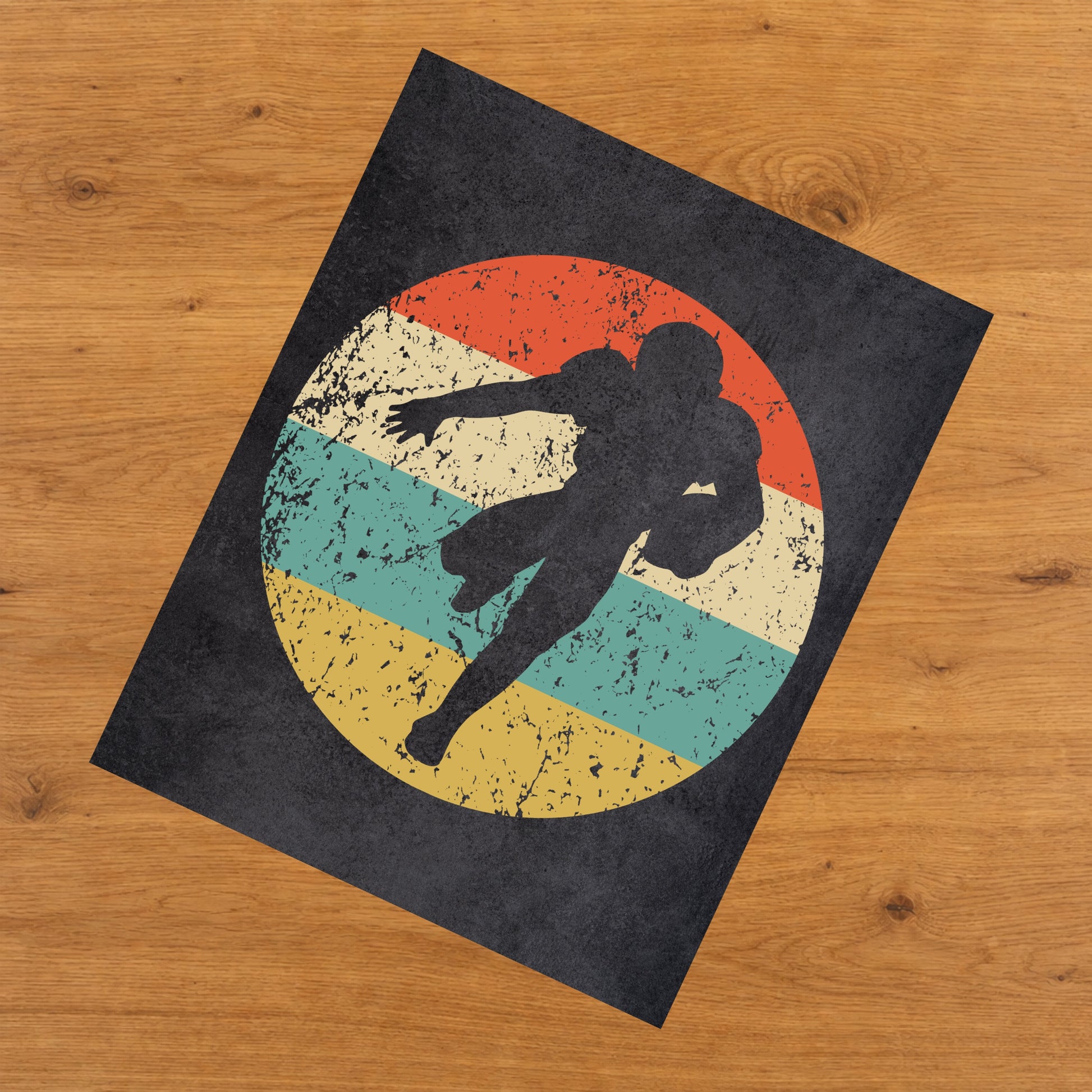 Football Player Running Back Sports Icon Retro 8"x10" Wall Art Print