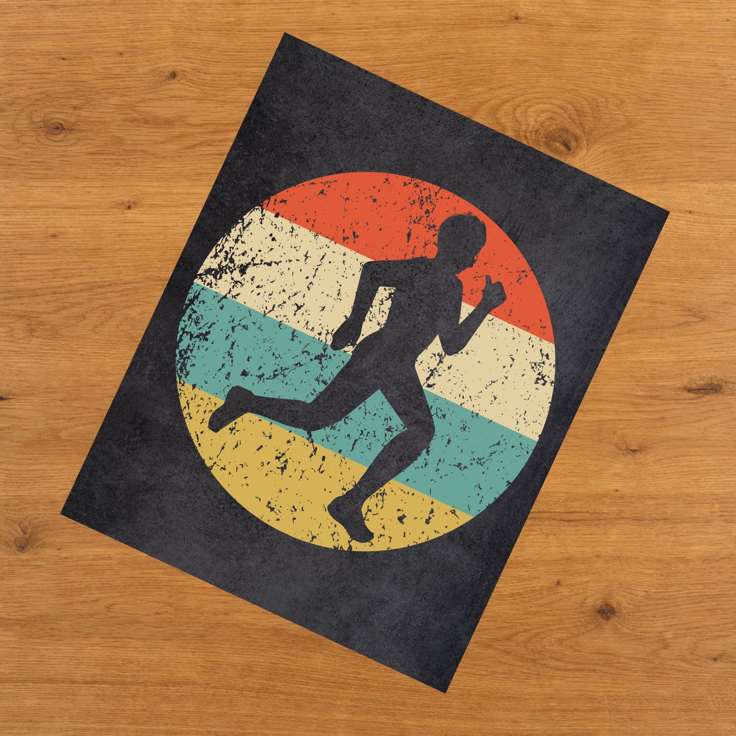 Runner Cross Country Marathon Sports Icon Retro 8"x10" Wall Art Print
