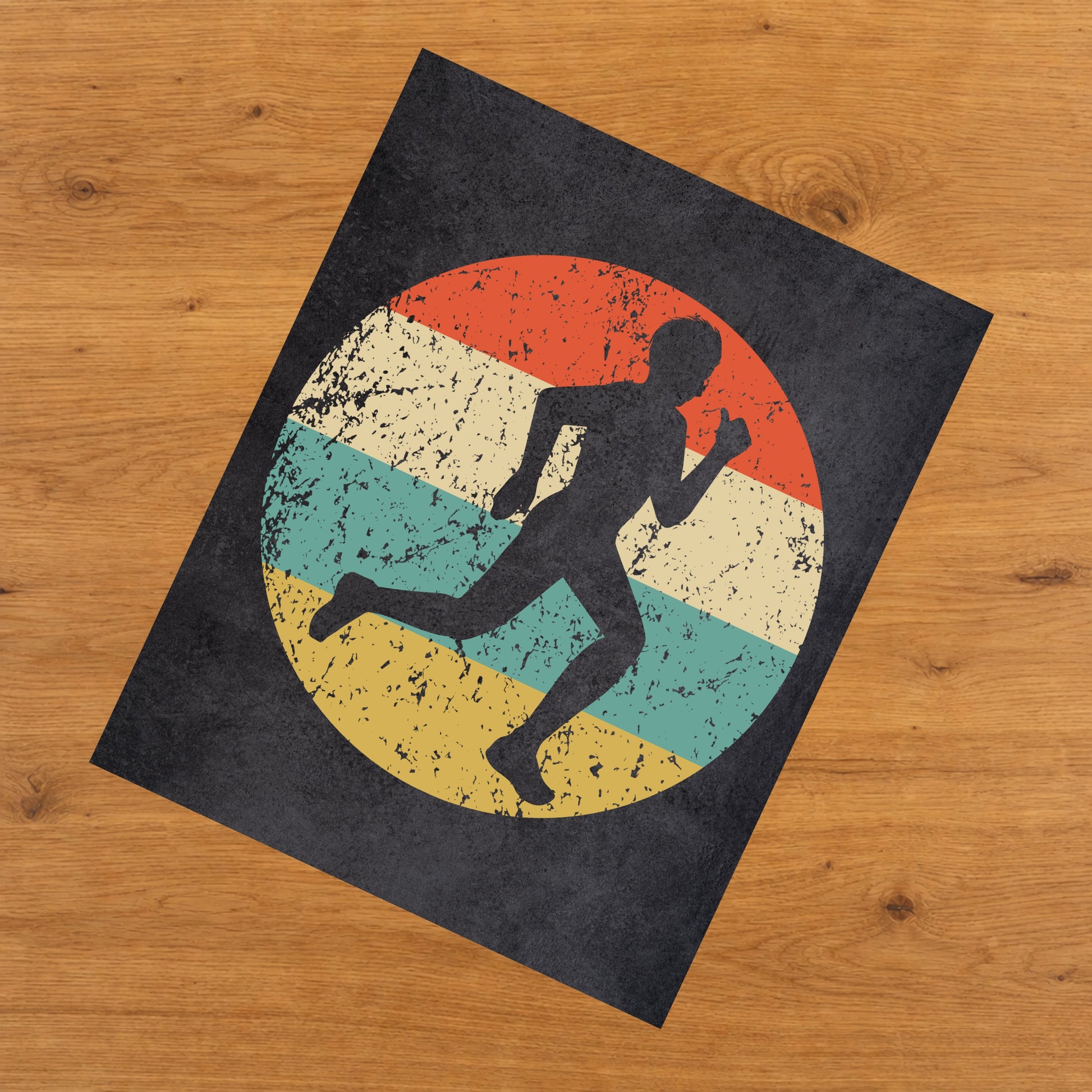 Runner Cross Country Marathon Sports Icon Retro 8"x10" Wall Art Print