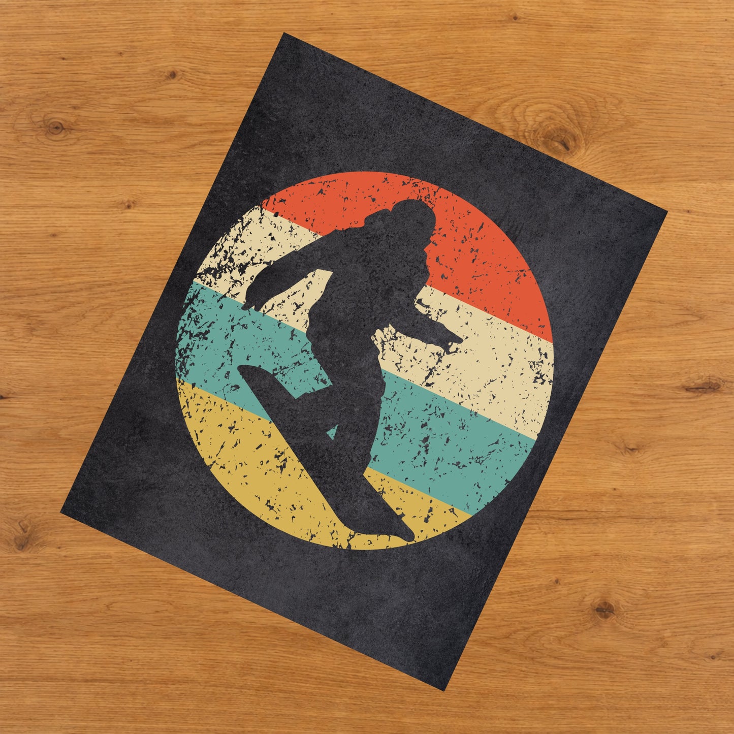 Snowboarding Snowboarder Sports Icon Retro 8"x10" Wall Art Print