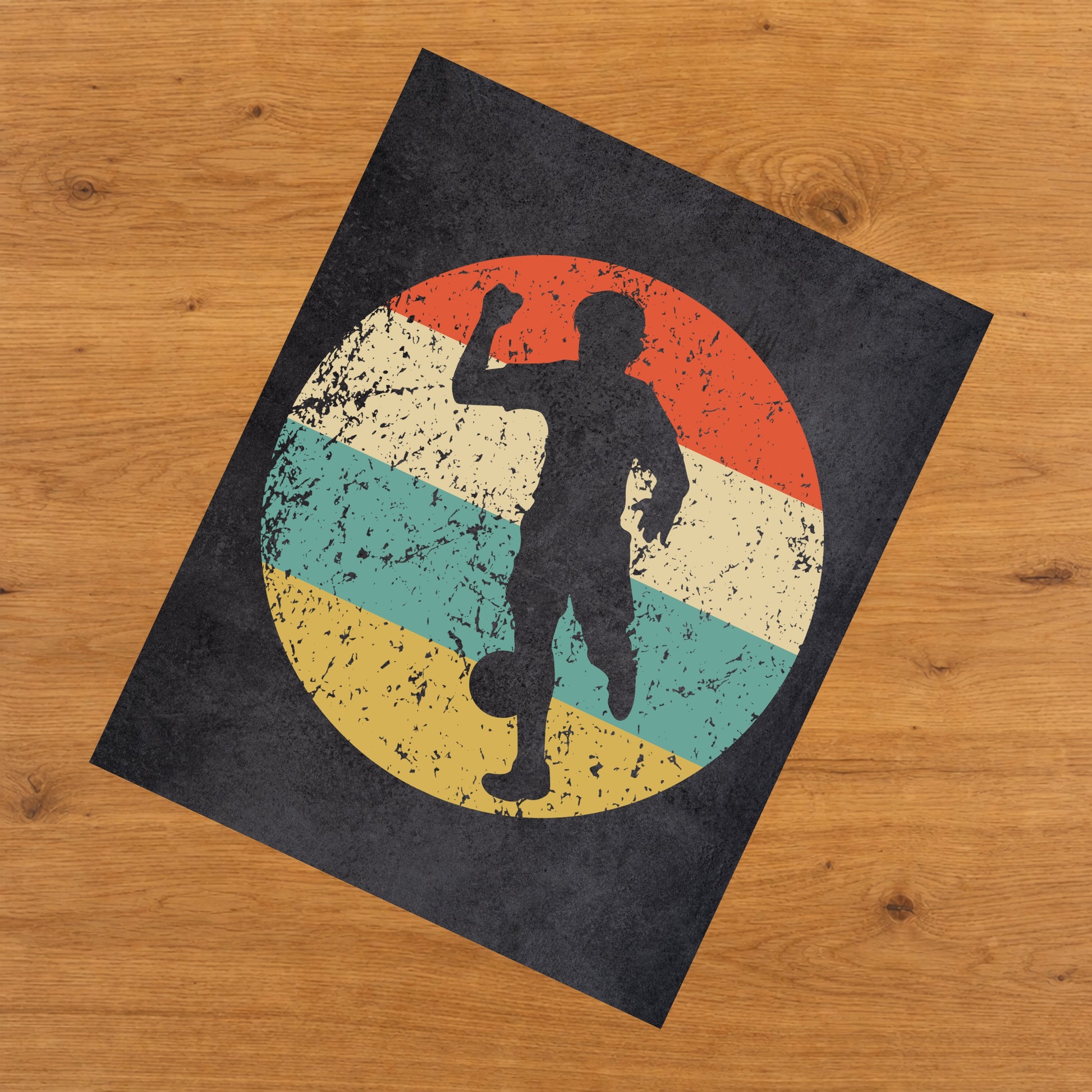Soccer Player Sports Icon Retro 8"x10" Wall Art Print