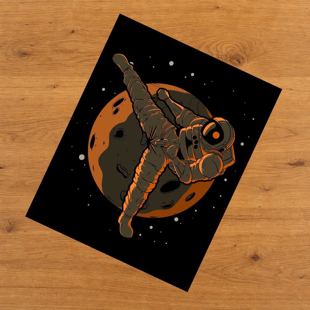 Karate Astronaut Outer Space Spaceman 8"x10" Wall Art Print