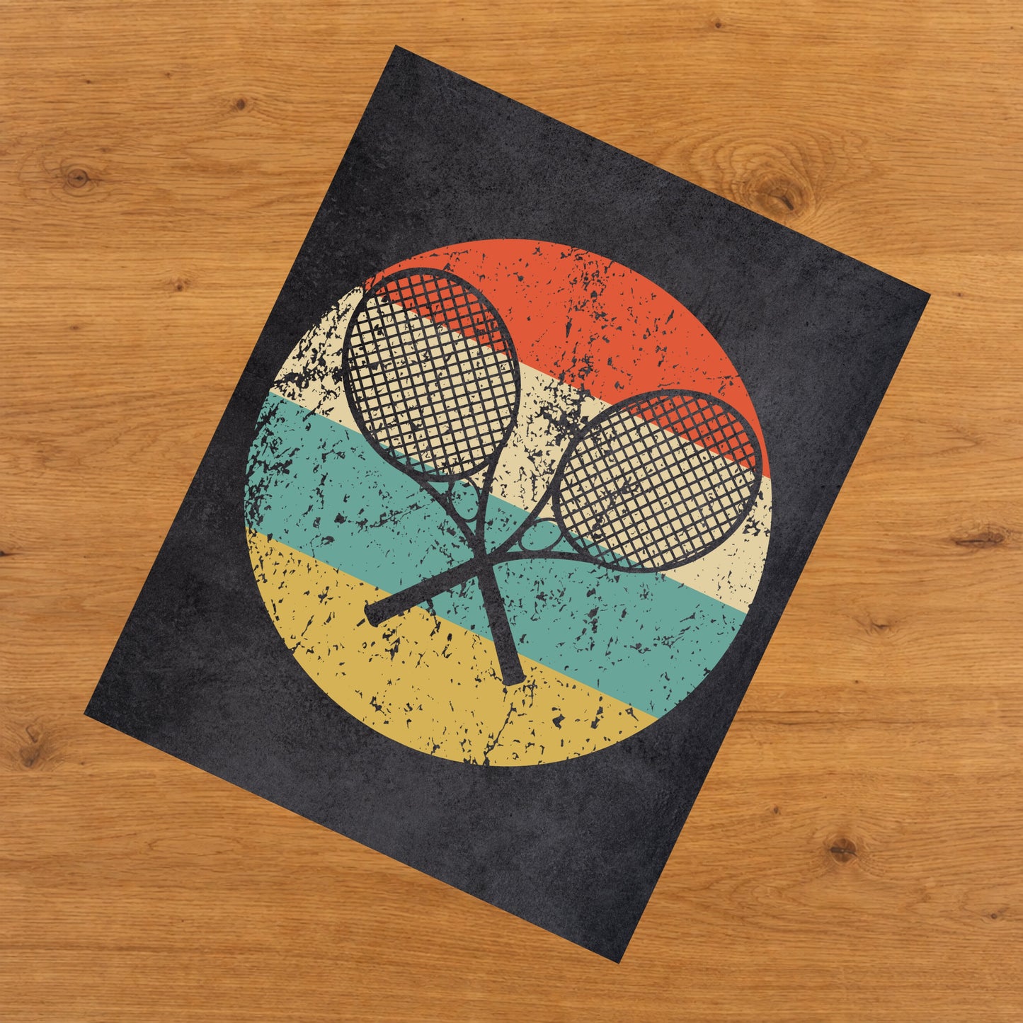 Tennis Rackets Sports Icon Retro 8"x10" Wall Art Print