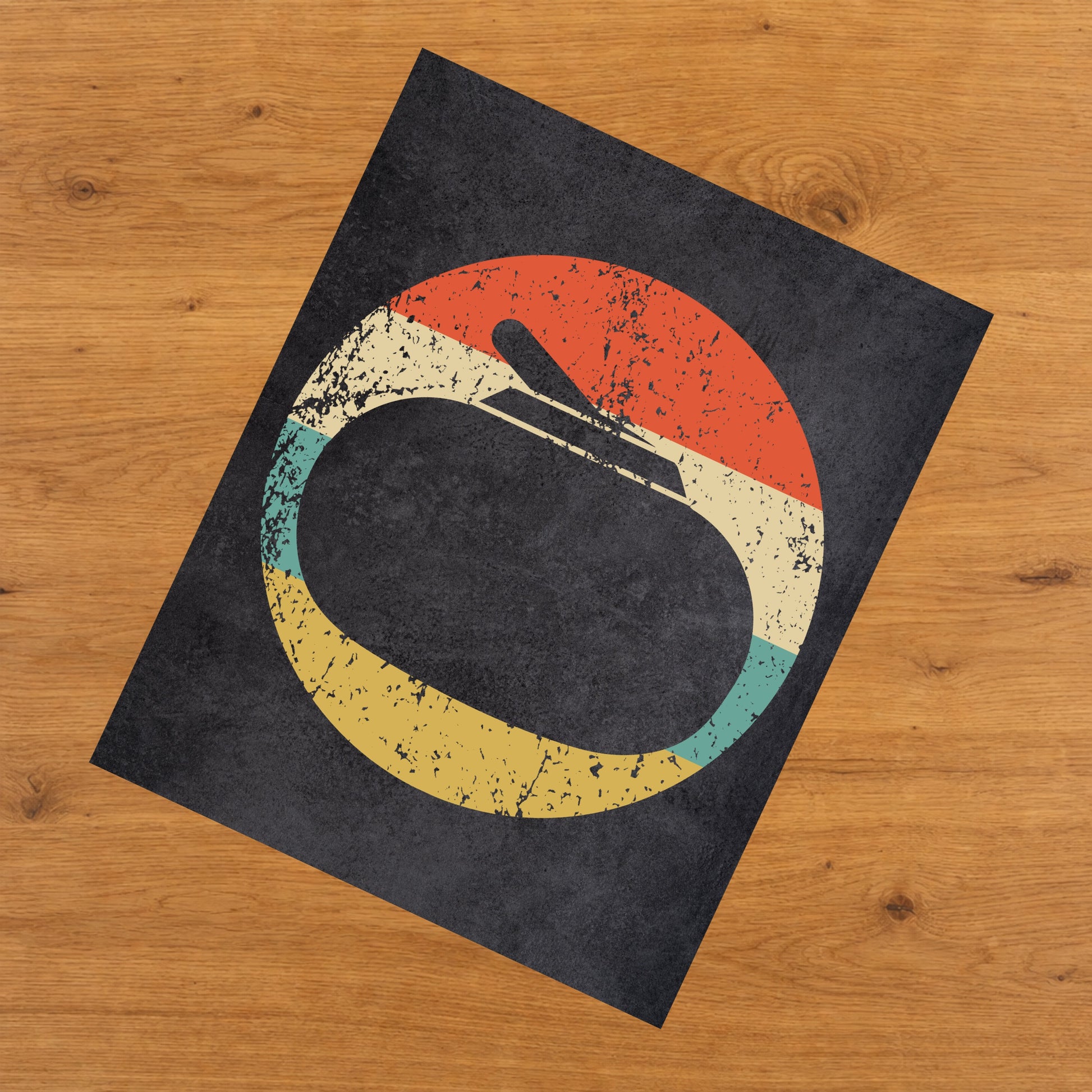 Curling Stone Sports Icon Retro 8"x10" Wall Art Print