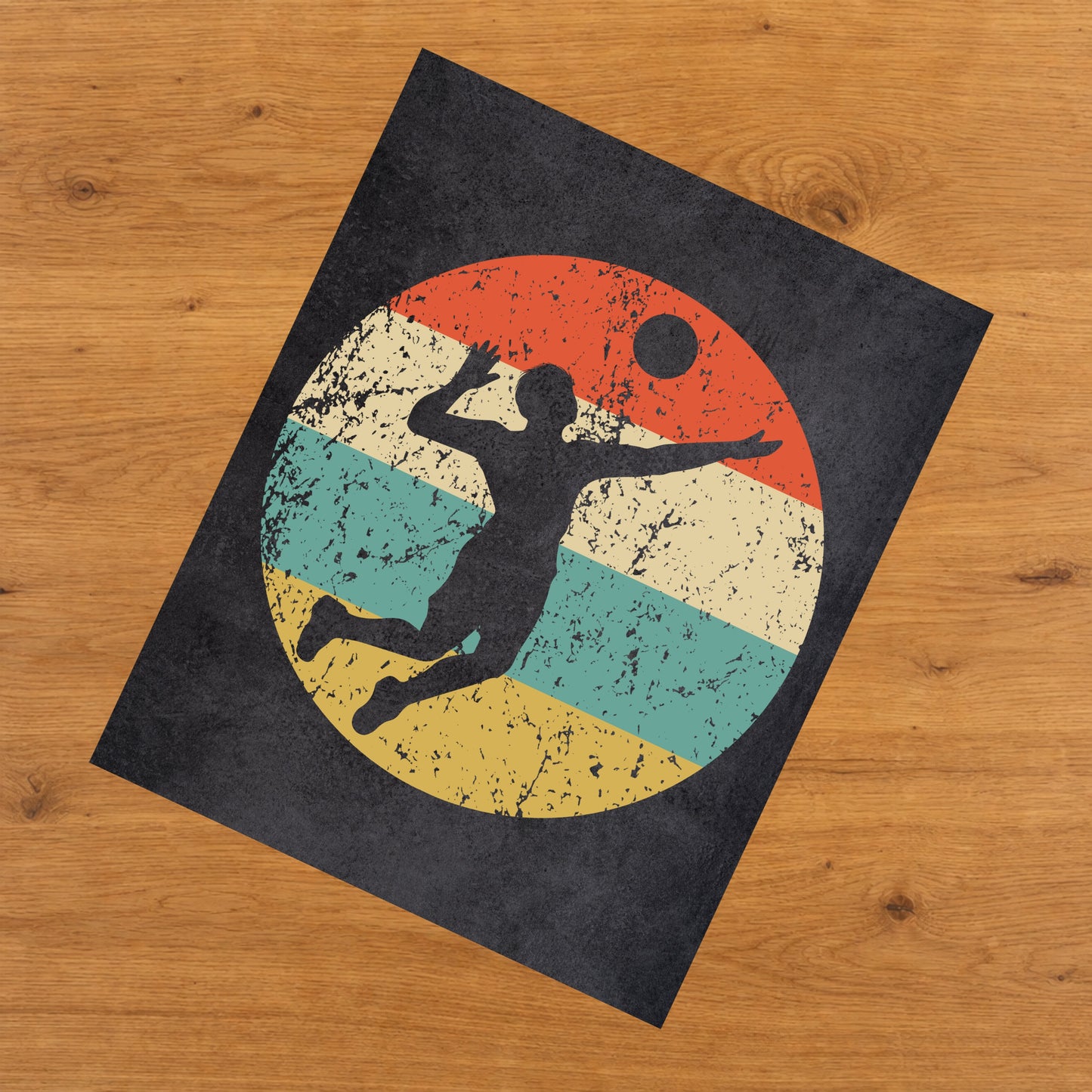 Volleyball Player Serve Sports Icon Retro 8"x10" Wall Art Print