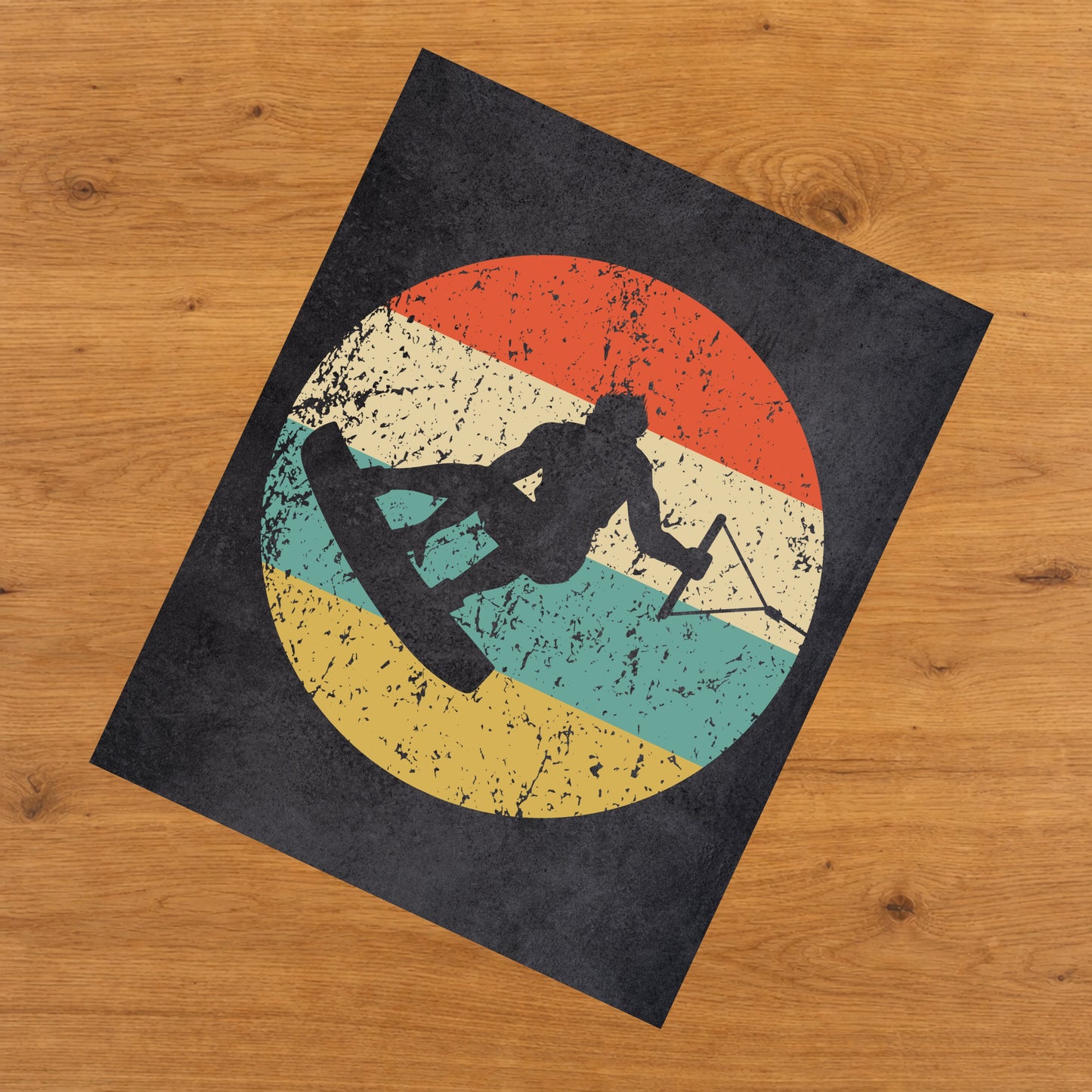 Wakeboarding Wakeboarder Sports Icon Retro 8"x10" Wall Art Print