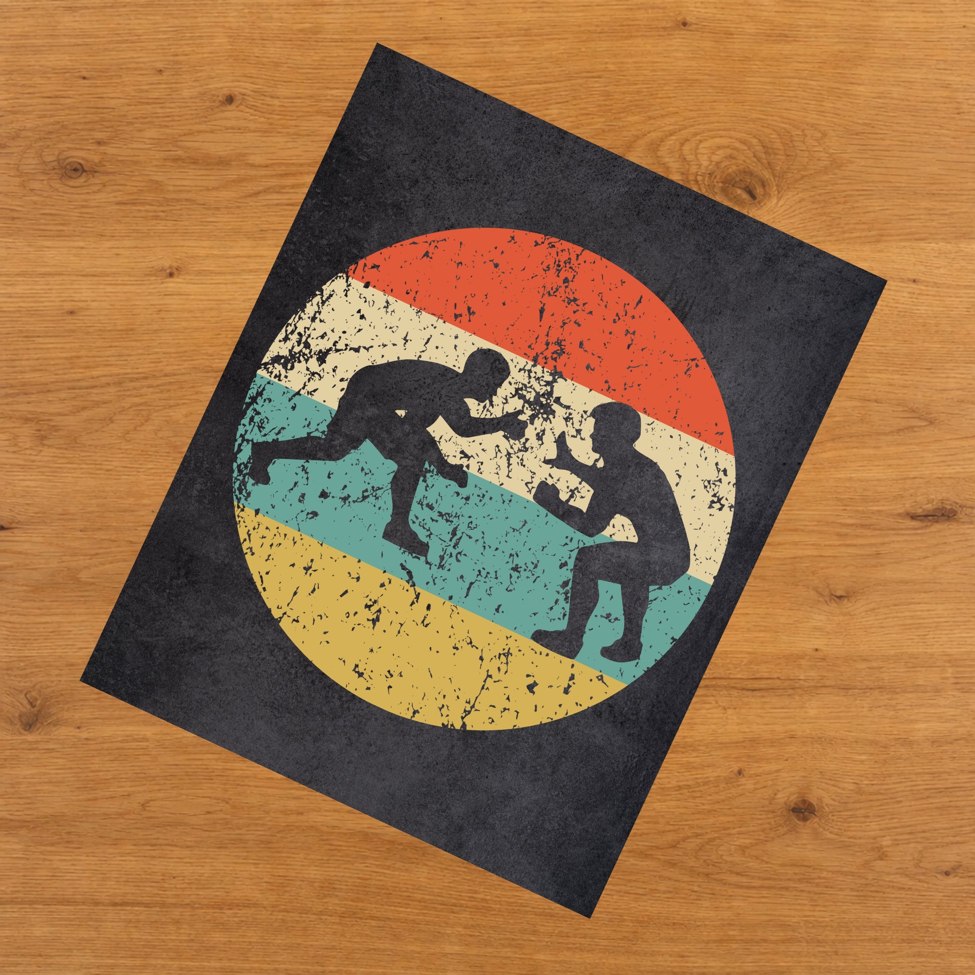 Wrestling Wrestlers Sports Icon Retro 8"x10" Wall Art Print