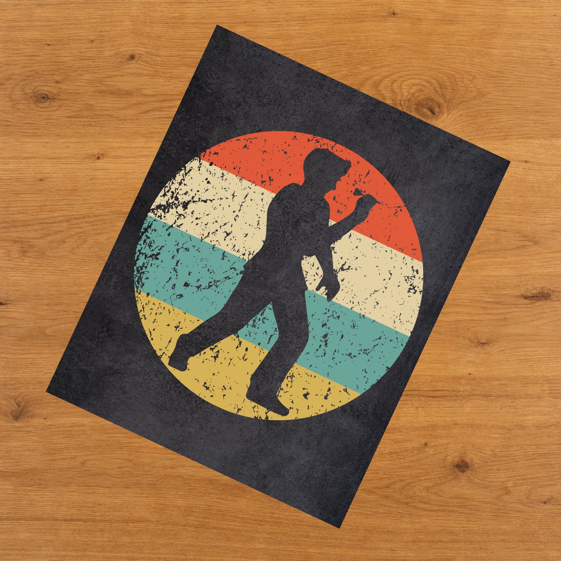 Darts Player Sports Icon Retro 8"x10" Wall Art Print