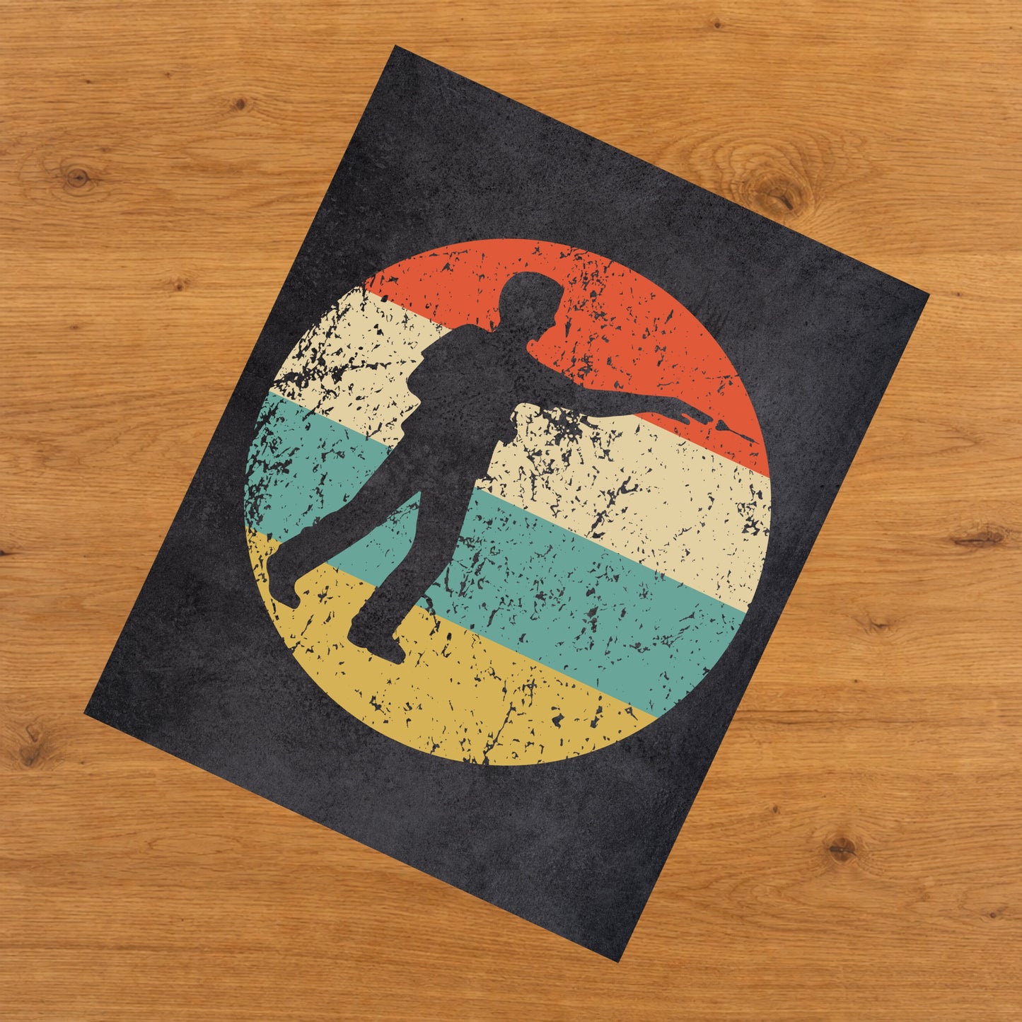 Darts Player Sports Icon Retro 8"x10" Wall Art Print