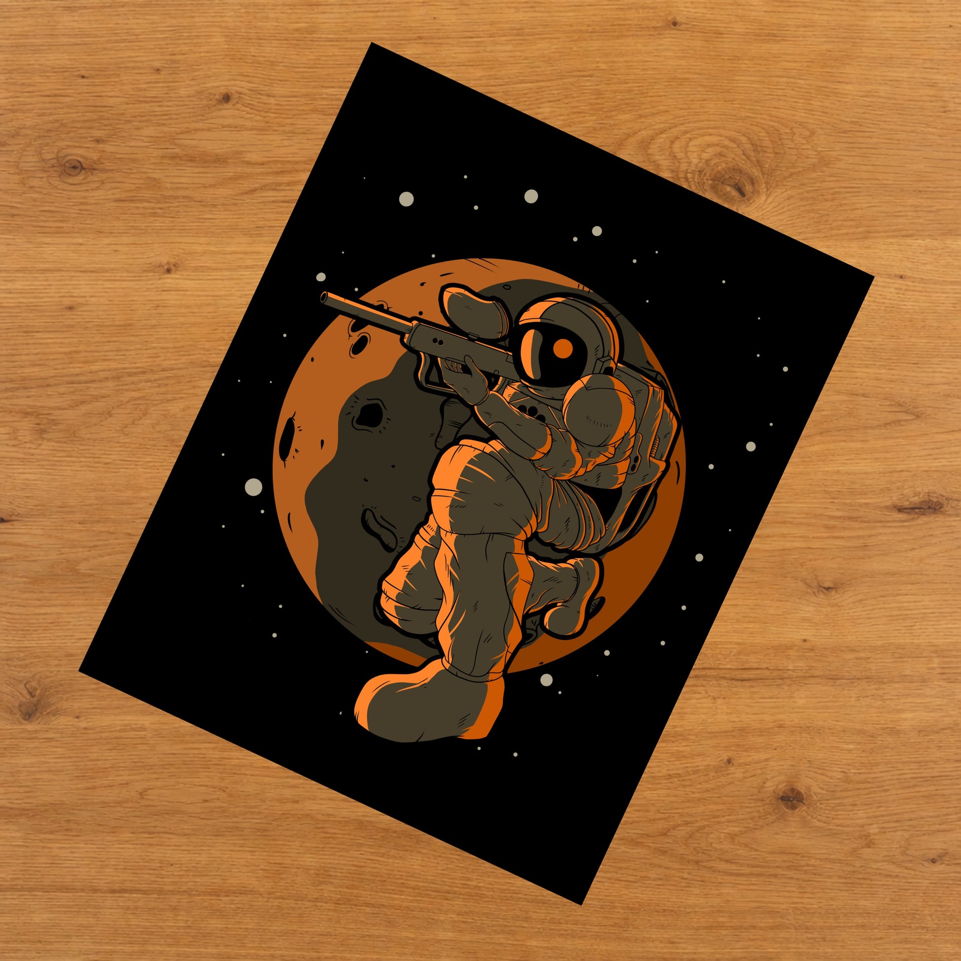 Paintball Astronaut Outer Space Spaceman 8"x10" Wall Art Print