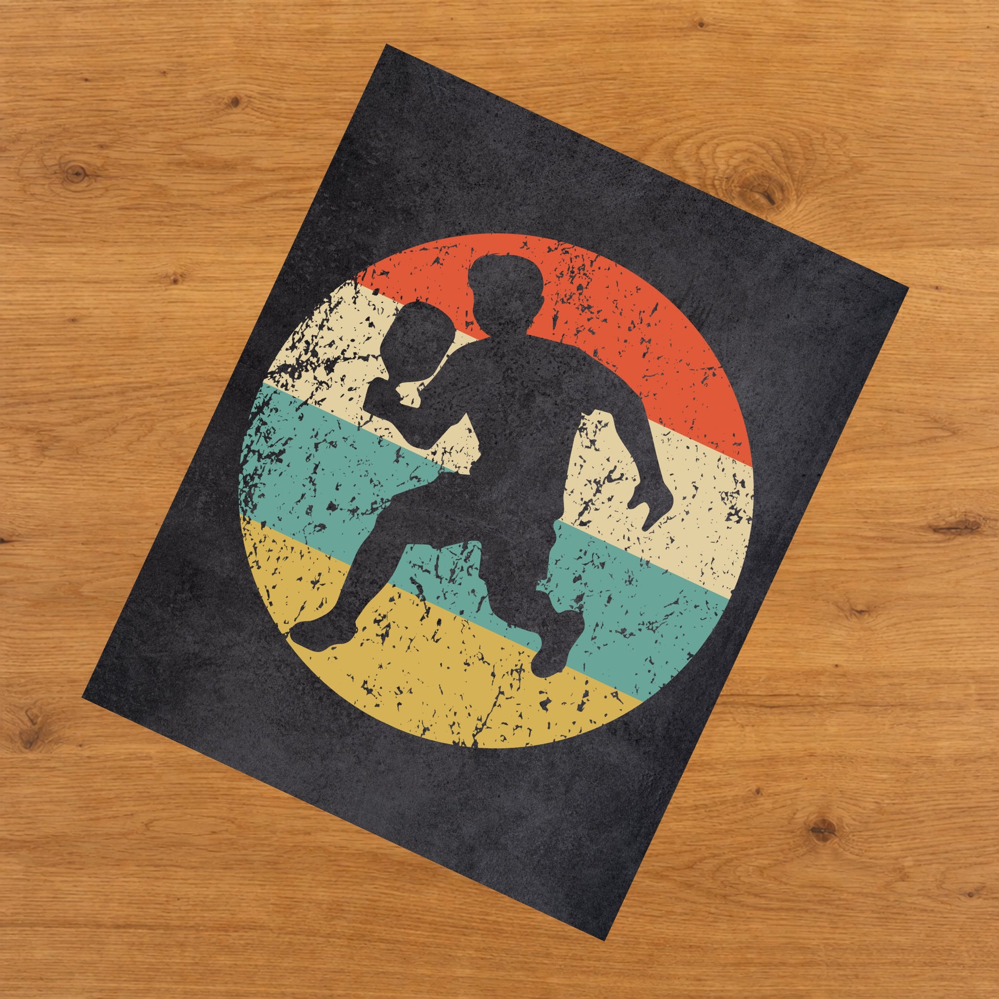 Pickleball Player Sports Icon Retro 8"x10" Wall Art Print