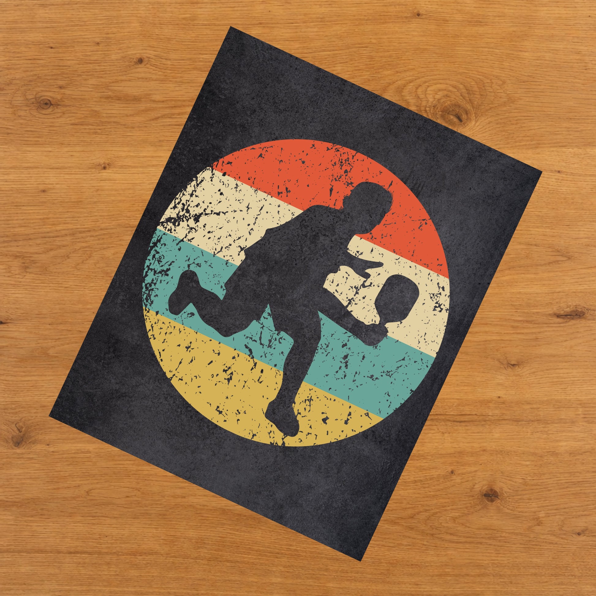 Pickleball Player Sports Icon Retro 8"x10" Wall Art Print