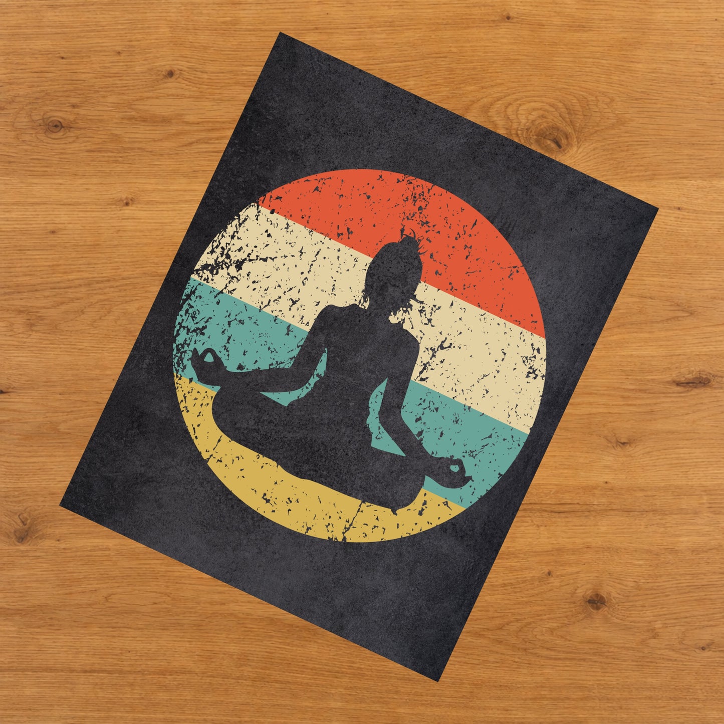 Yoga Pose Sports Icon Retro 8"x10" Wall Art Print