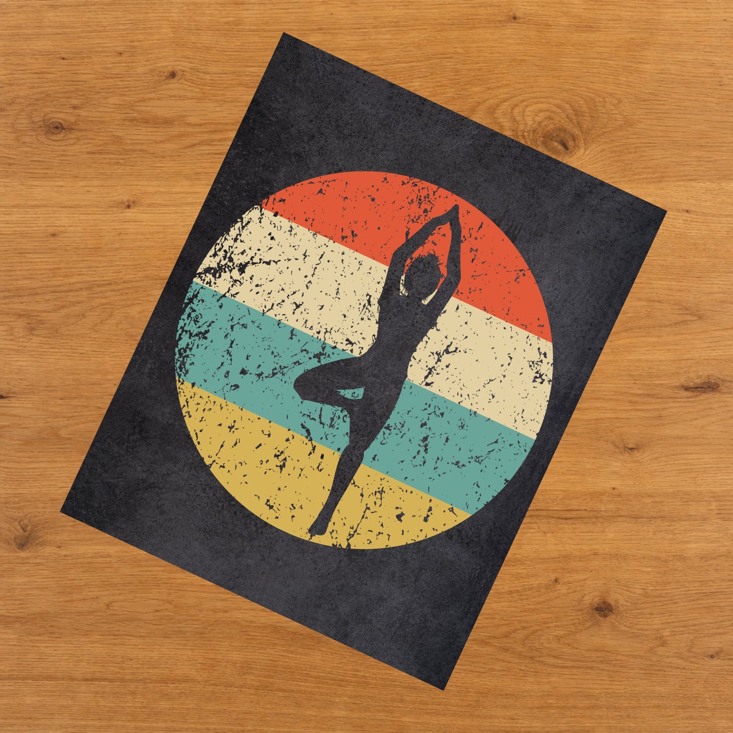 Yoga Pose Sports Icon Retro 8"x10" Wall Art Print