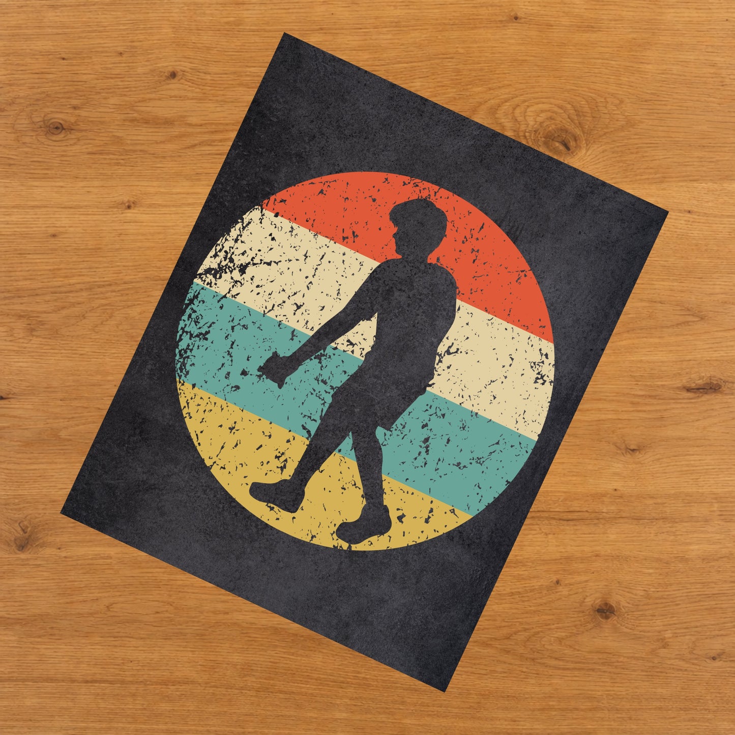 Cornhole Player Icon Retro 8"x10" Wall Art Print