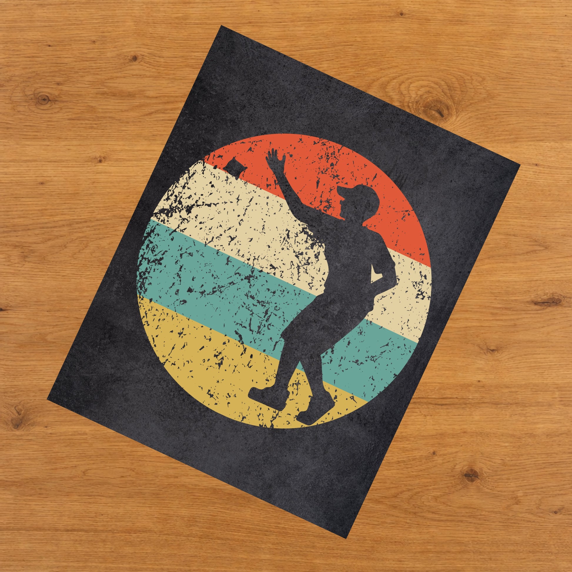 Cornhole Toss Icon Retro 8"x10" Wall Art Print