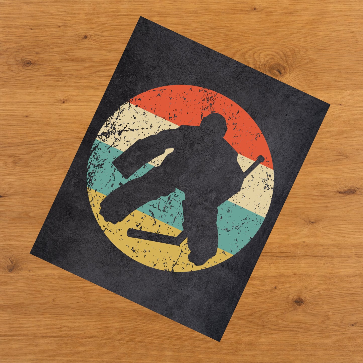 Hockey Goalie Sports Icon Retro 8"x10" Wall Art Print