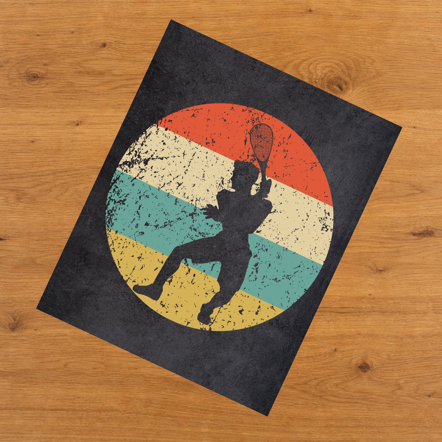 Racquetball Player Sports Icon Retro 8"x10" Wall Art Print