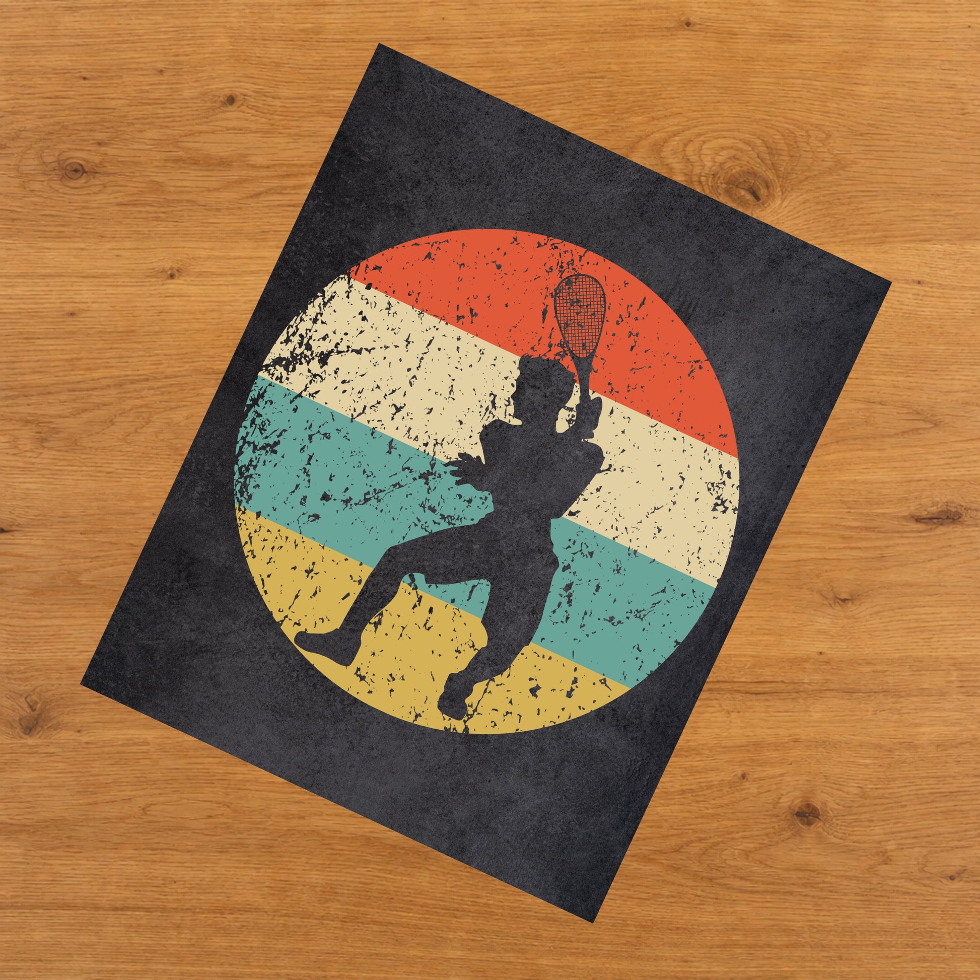 Racquetball Player Sports Icon Retro 8"x10" Wall Art Print