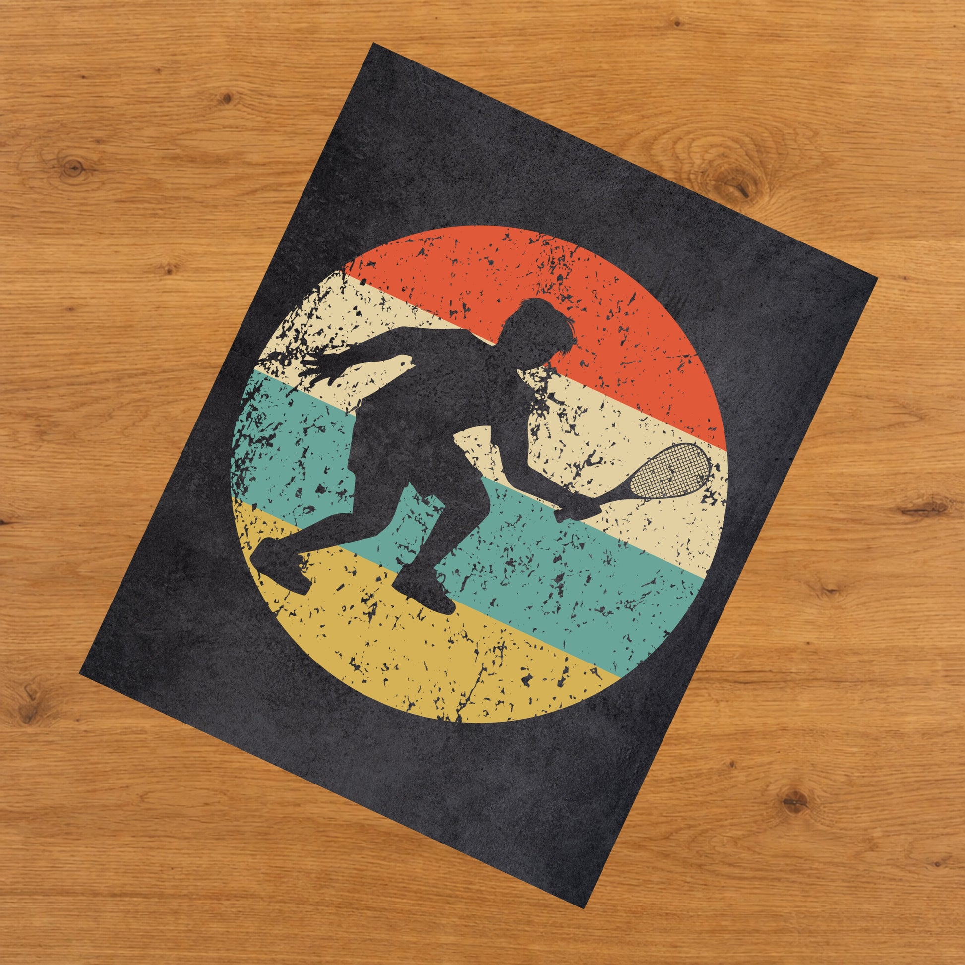 Racquetball Player Sports Icon Retro 8"x10" Wall Art Print