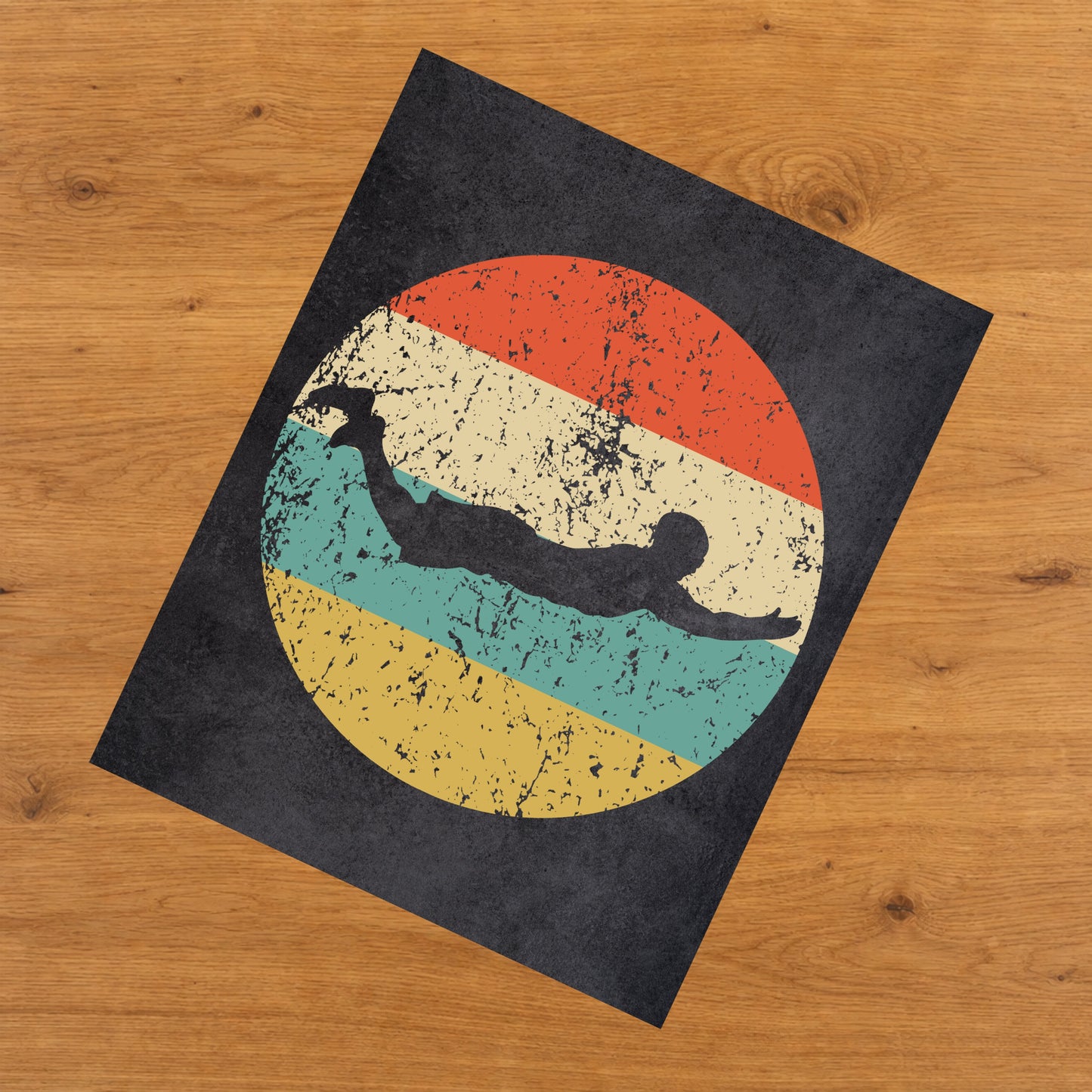 Swimmer Sports Icon Retro 8"x10" Wall Art Print