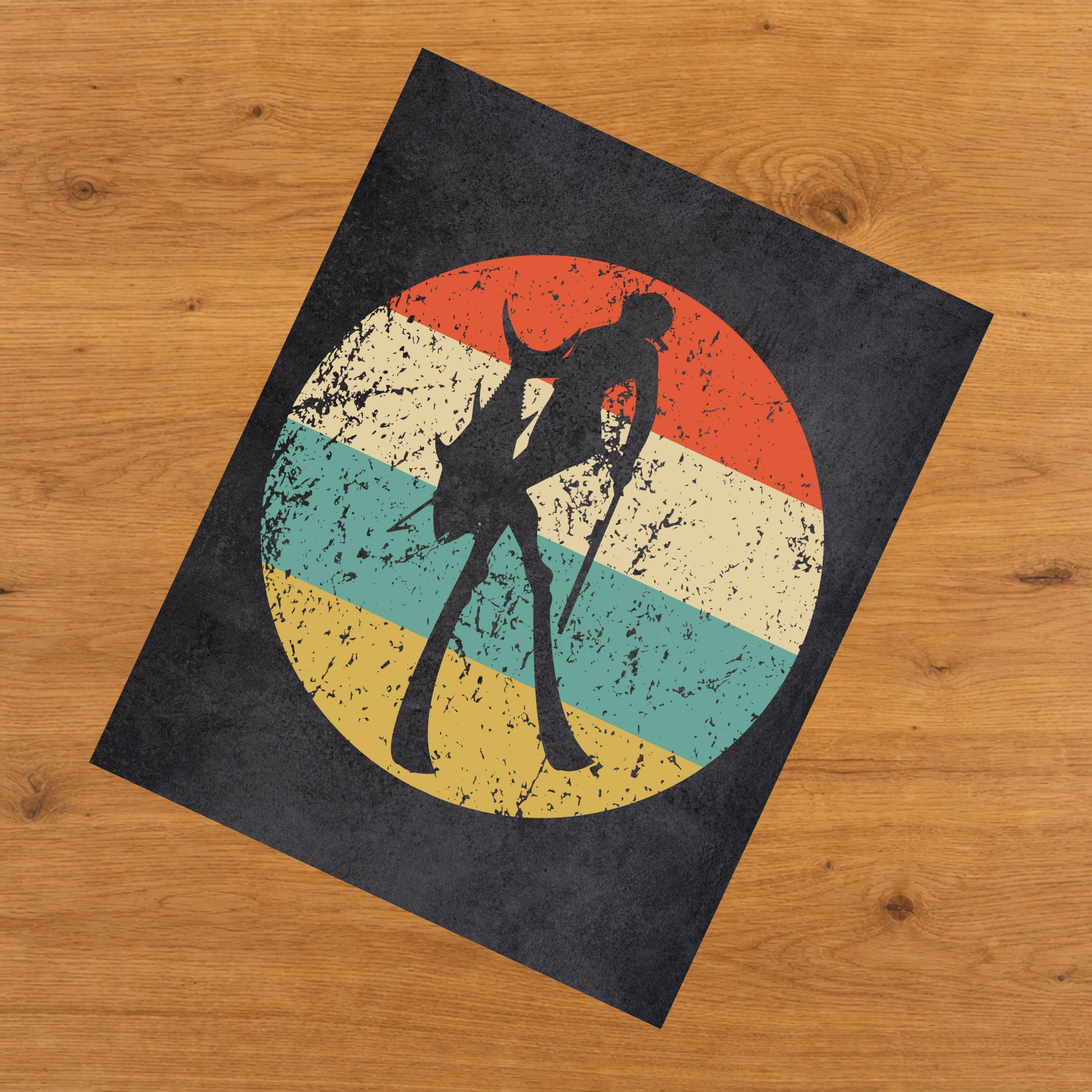 Spearfisherman Sports Icon Retro 8"x10" Wall Art Print