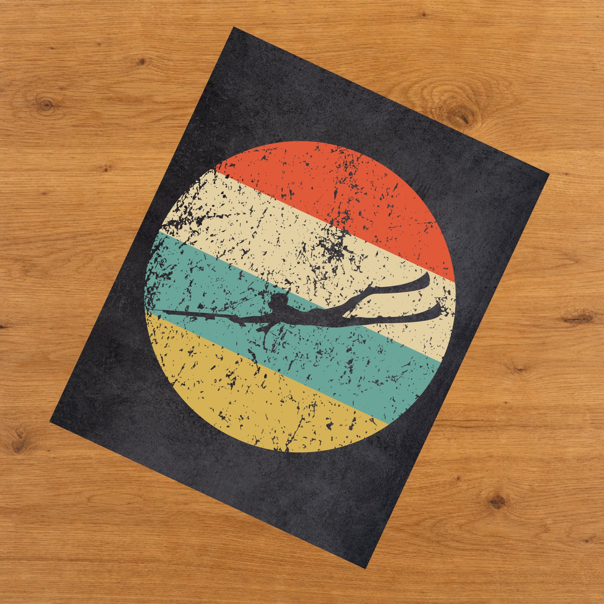 Spearfishing Sports Icon Retro 8"x10" Wall Art Print
