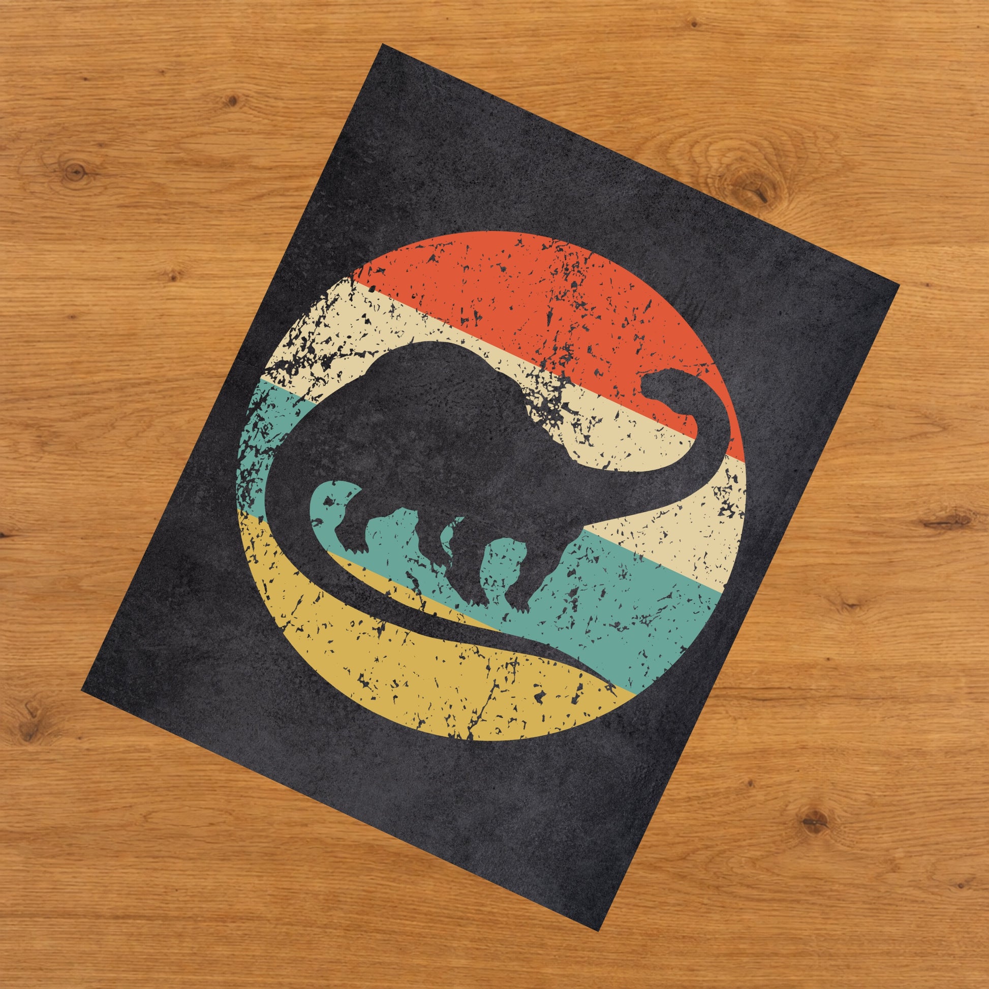 Brontosaurus Apatosaurus Dinosaur Icon Retro 8"x10" Wall Art Print
