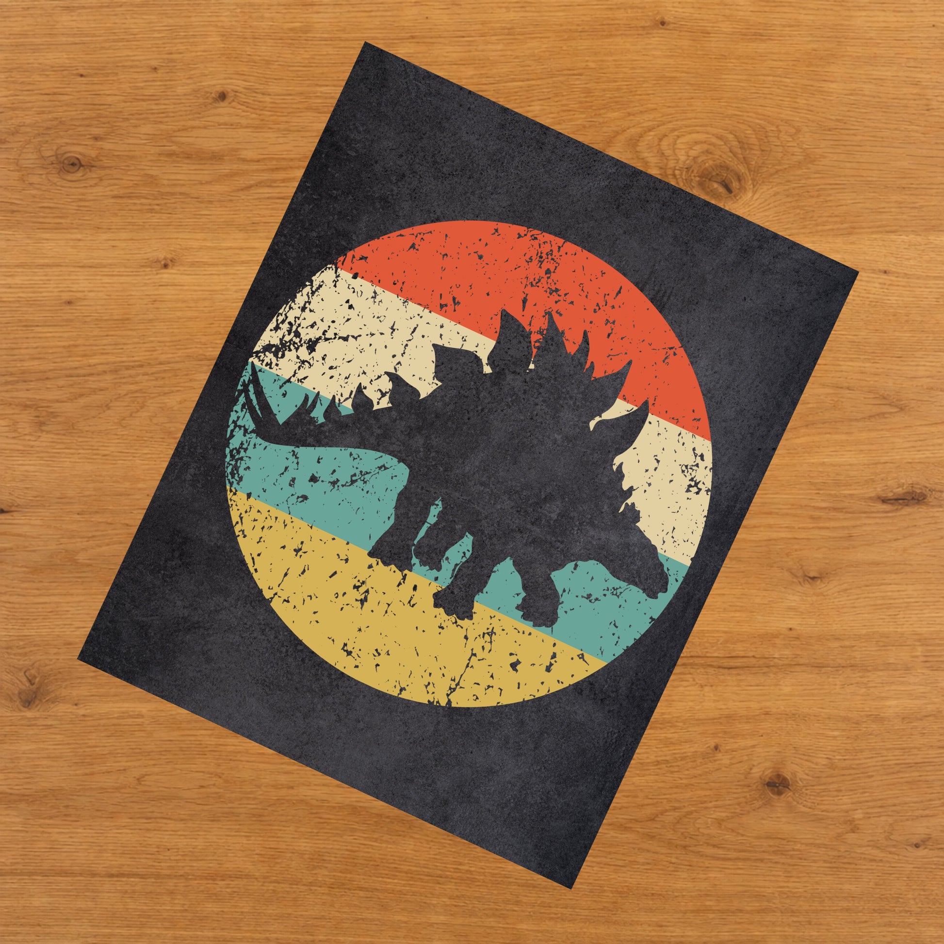 Stegosaurus Dinosaur Icon Retro 8"x10" Wall Art Print
