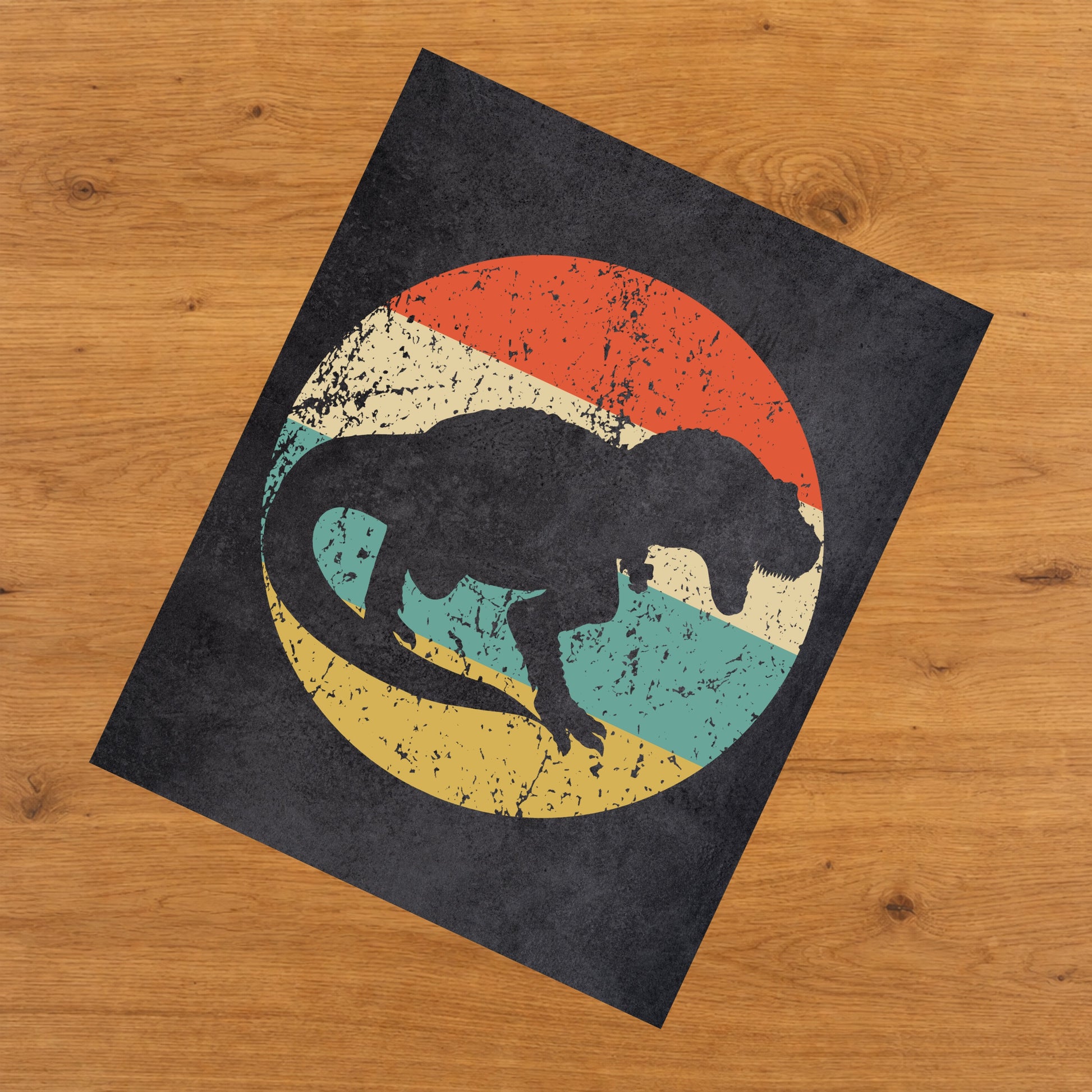 Tyrannosaurus Rex T Rex Dinosaur Icon Retro 8"x10" Wall Art Print