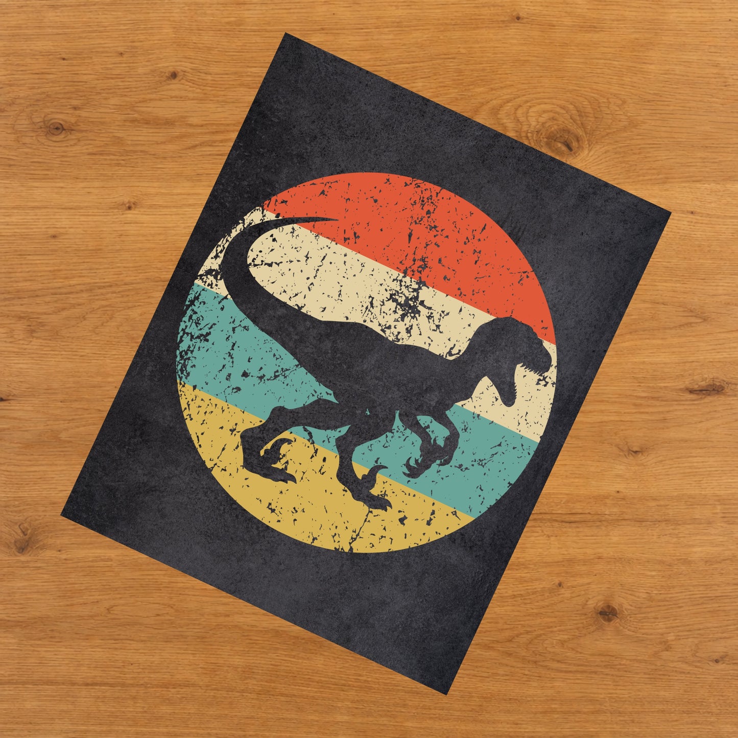 Velociraptor Raptor Dinosaur Icon Retro 8"x10" Wall Art Print