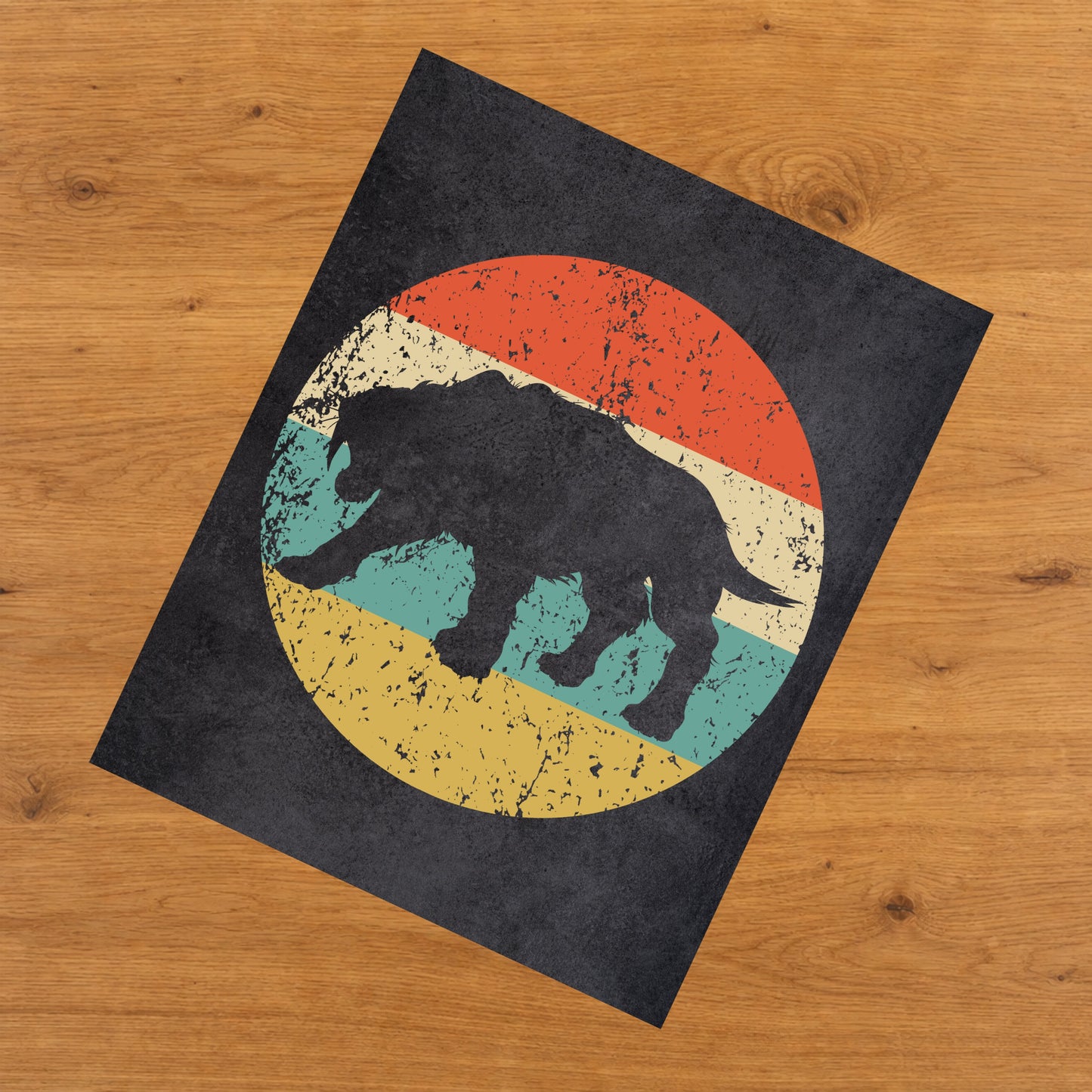 Saber-Toothed Tiger Smilodon Animal Icon Retro 8"x10" Wall Art Print