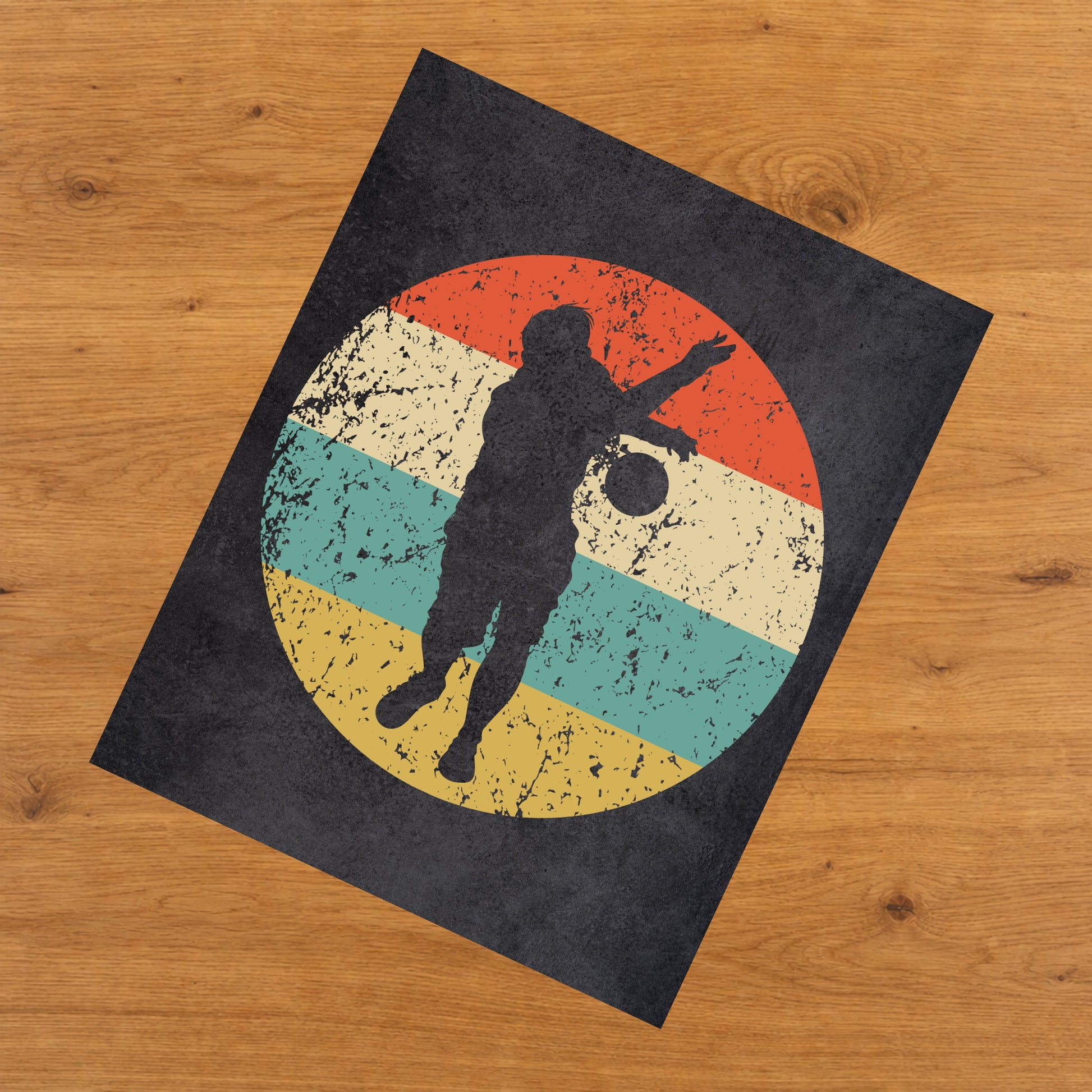 Bocce Ball Player Icon Retro 8"x10" Wall Art Print