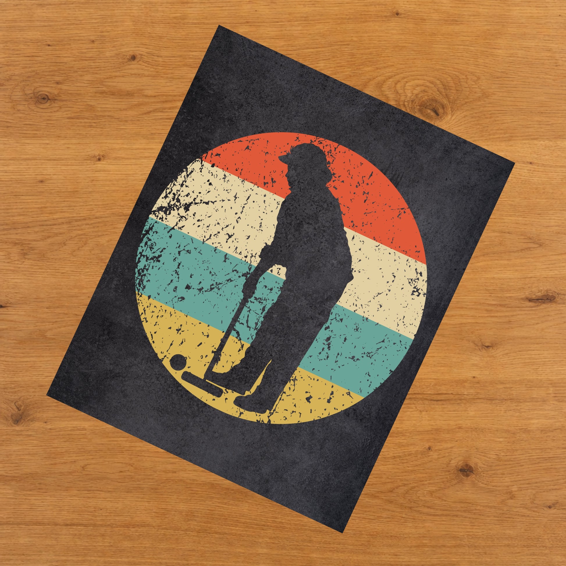 Croquet Player Icon Retro 8"x10" Wall Art Print