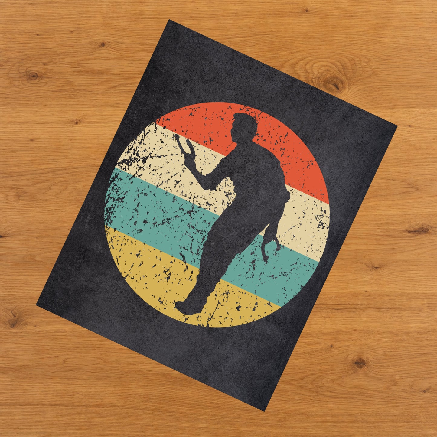Horseshoes Player Icon Retro 8"x10" Wall Art Print