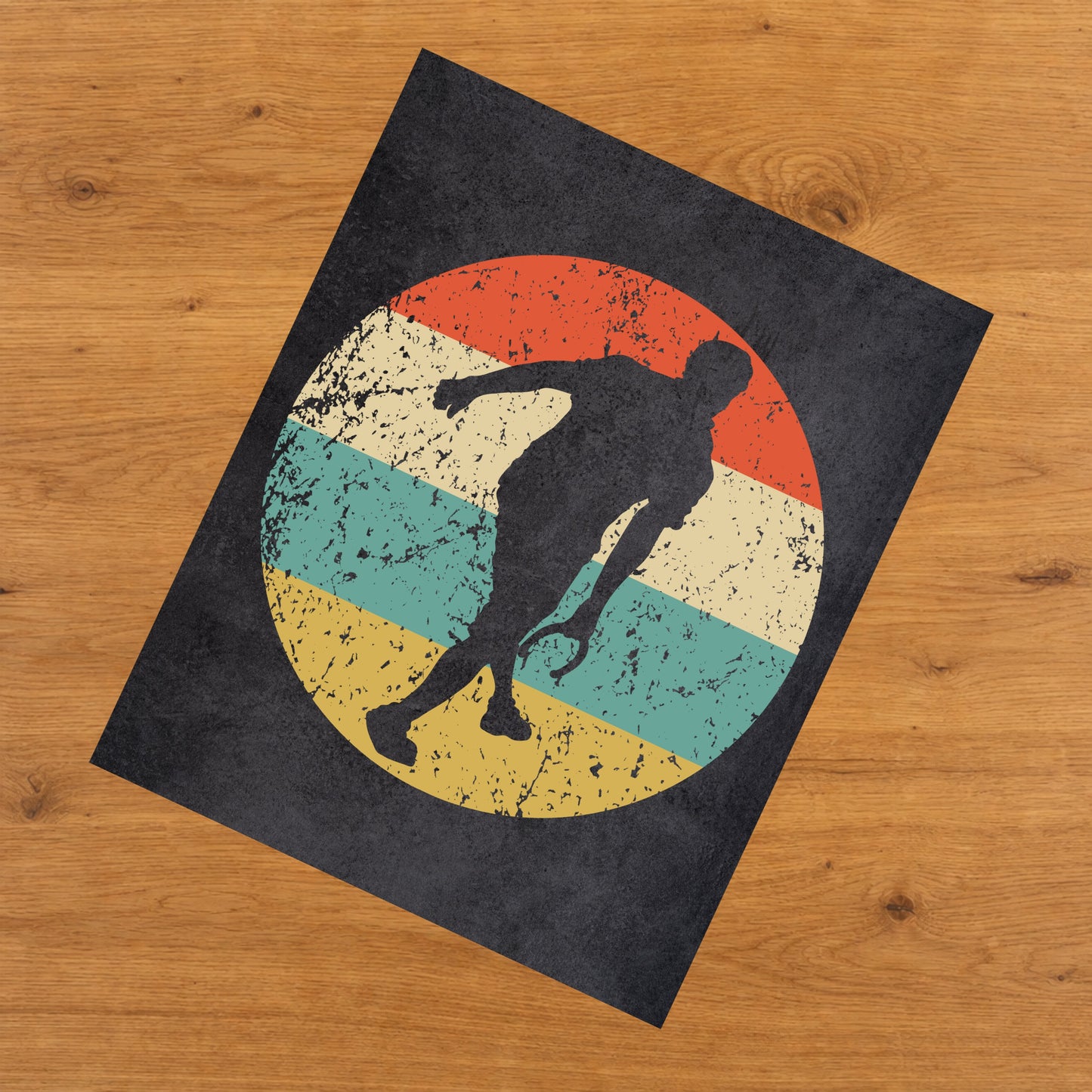 Man Playing Horseshoes Icon Retro 8"x10" Wall Art Print