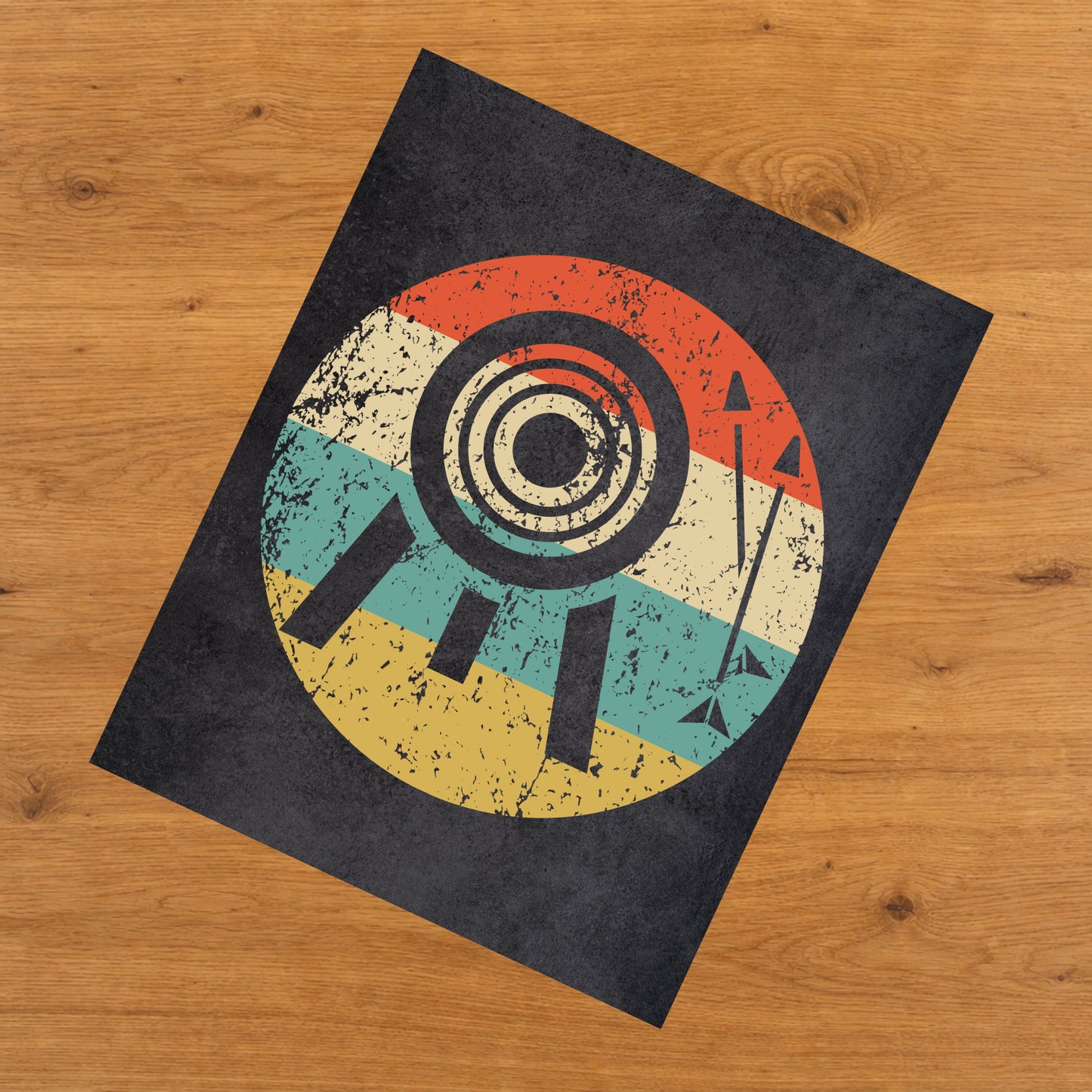 Archery Arrows Icon Retro 8"x10" Wall Art Print
