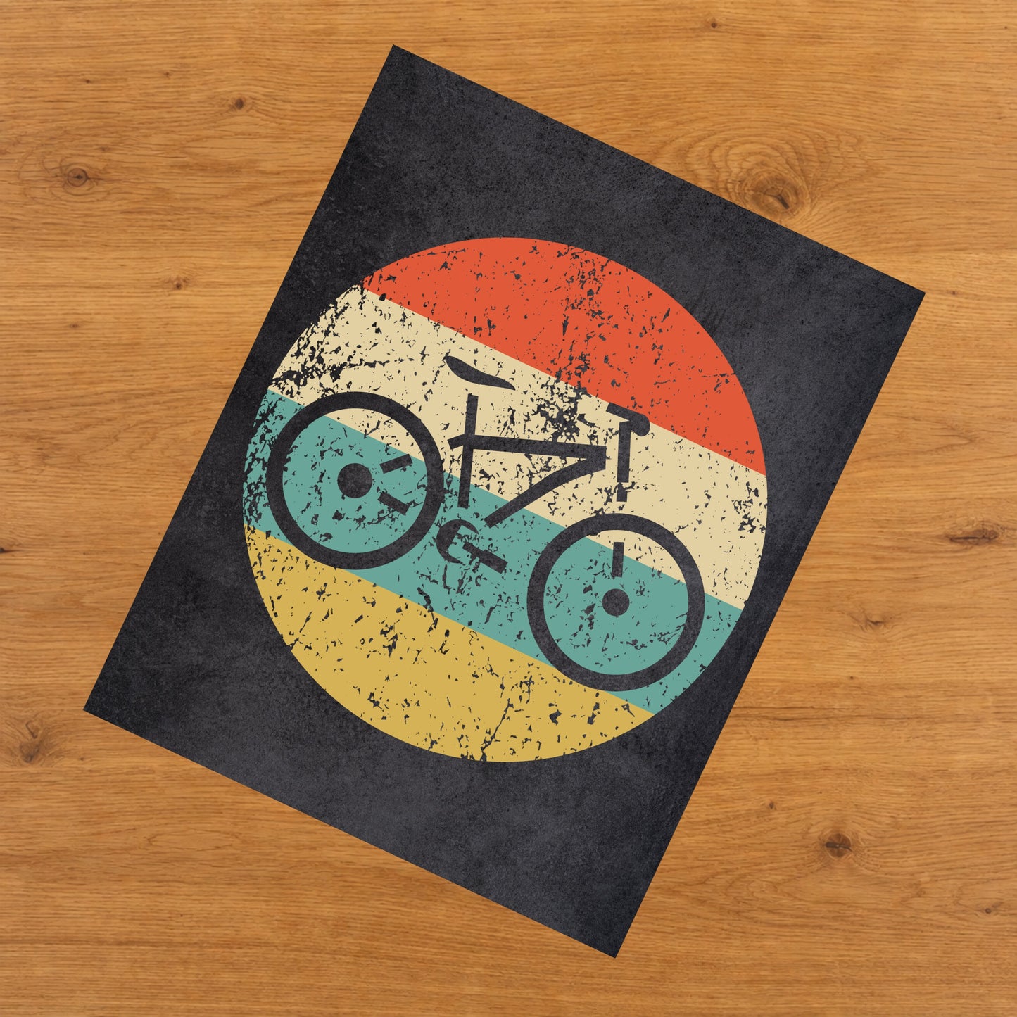 Bicycle Mountain Bike Icon Retro 8"x10" Wall Art Print