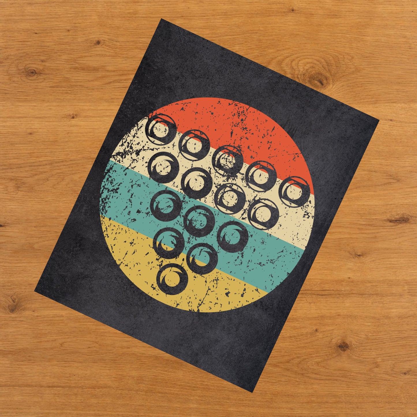 8 Ball Pool Rack Billiards Icon Retro 8"x10" Wall Art Print