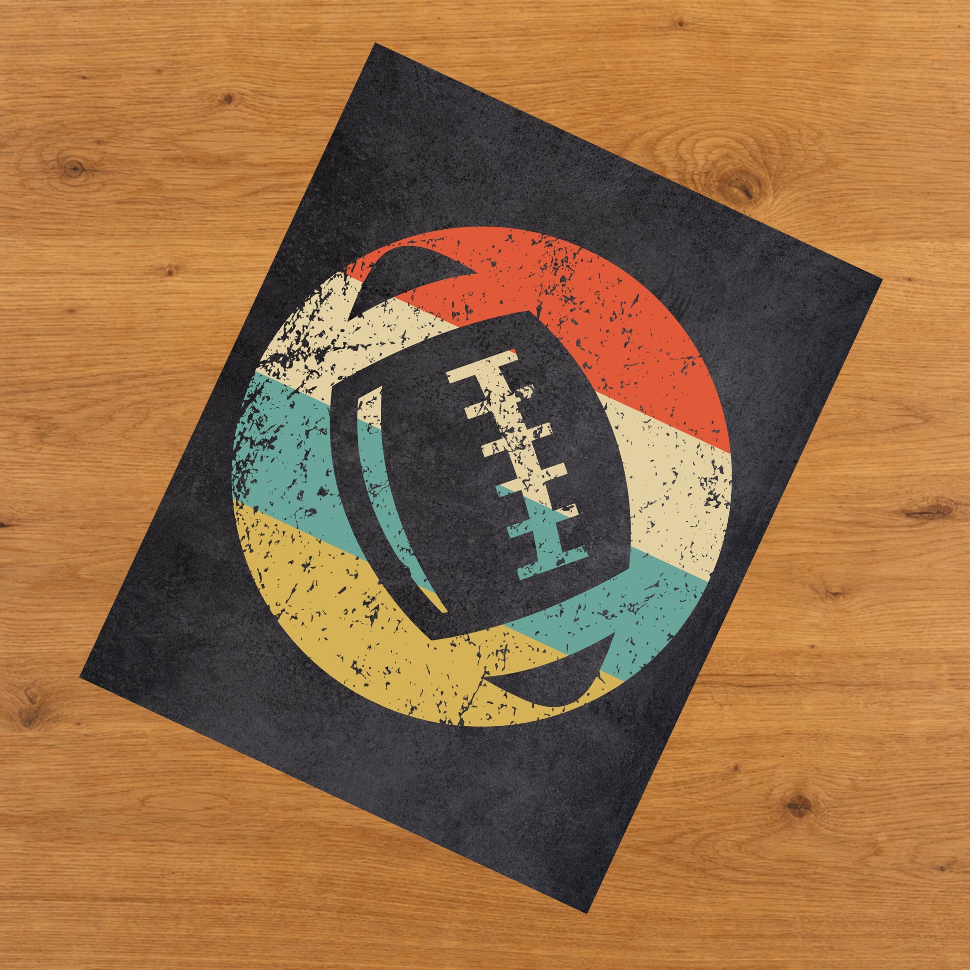 Football Ball Sports Icon Retro 8"x10" Wall Art Print