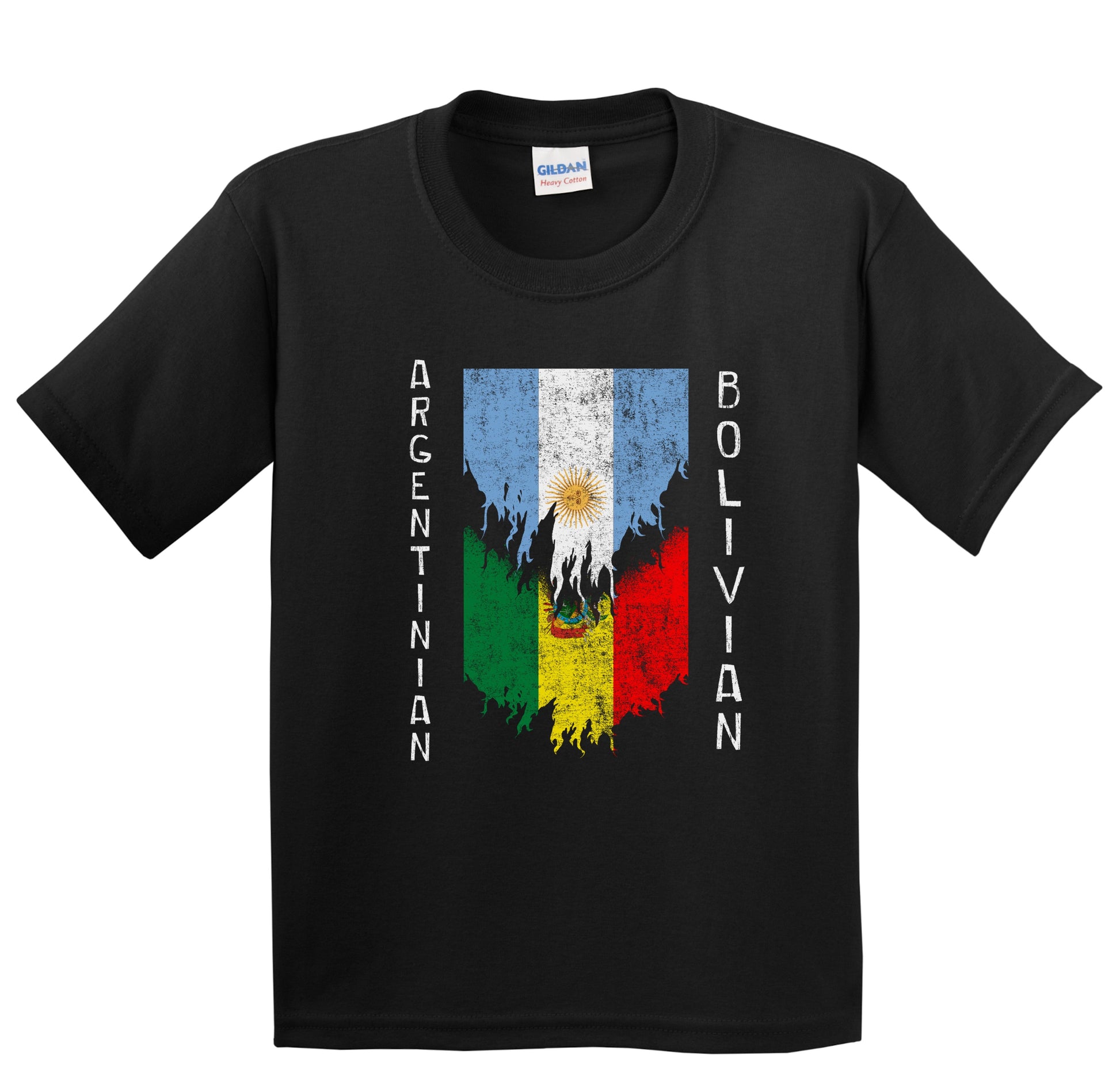 Argentinian Bolivian Flags Ripped Torn Argentina Bolivia Youth T-Shirt