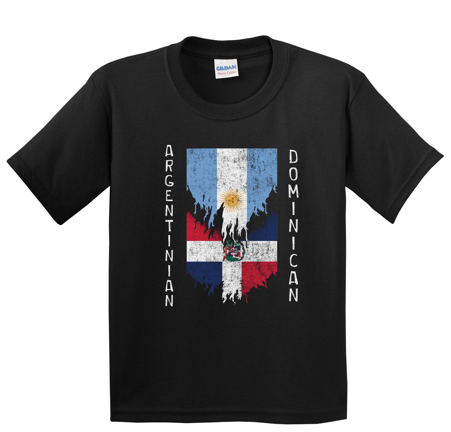 Argentinian Dominican Flags Ripped Torn Argentina Dominican Republic Youth T-Shirt