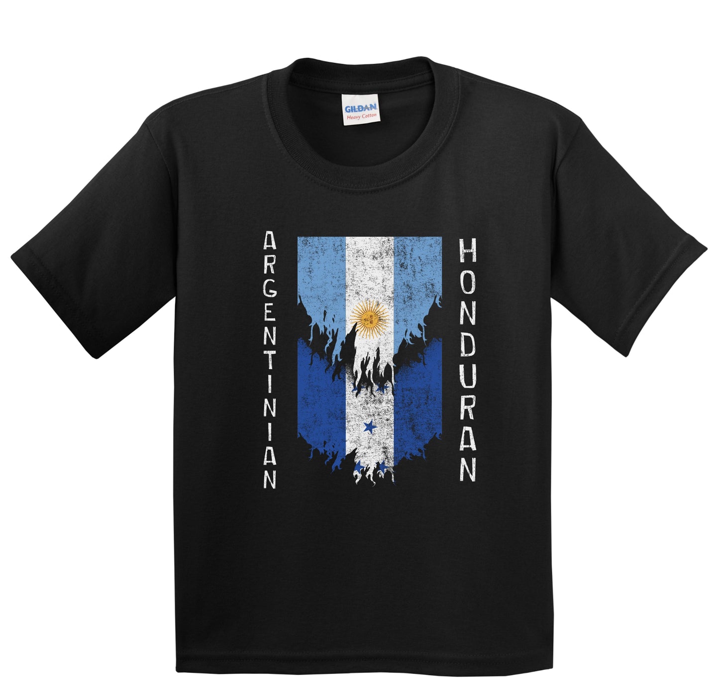 Argentinian Honduran Flags Ripped Torn Argentina Honduras Youth T-Shirt