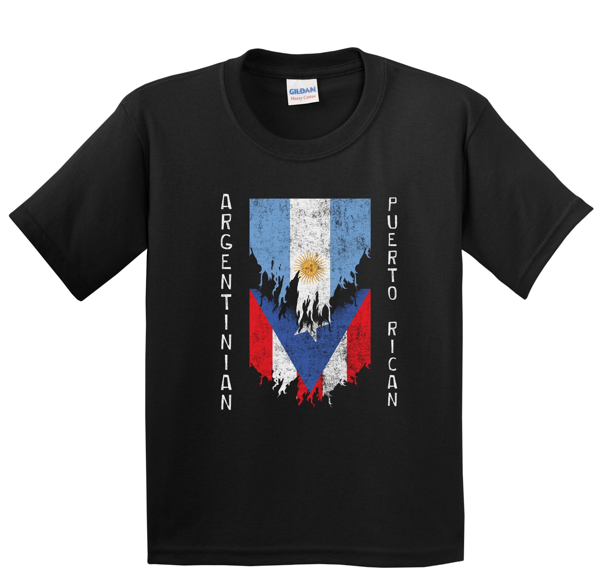 Argentinian Puerto Rican Flags Ripped Torn Argentina Puerto Rico Youth T-Shirt